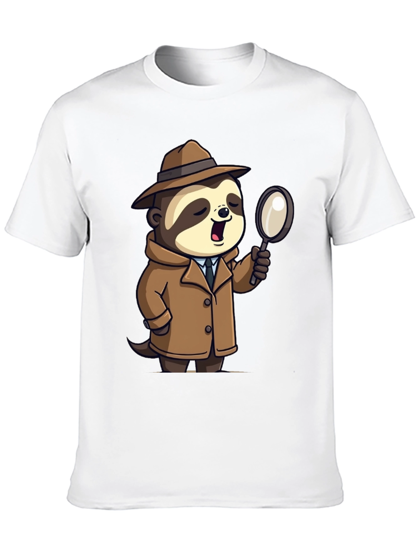 Detective Sloth Graphic Tee - Sleuth in Style!