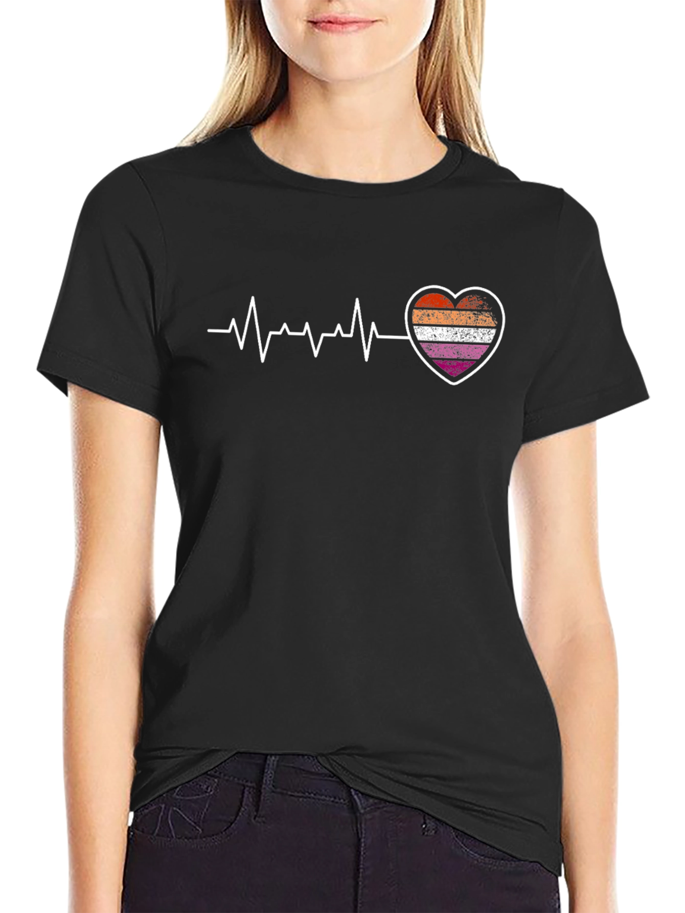 Lesbian Heartbeat Pride T-Shirt