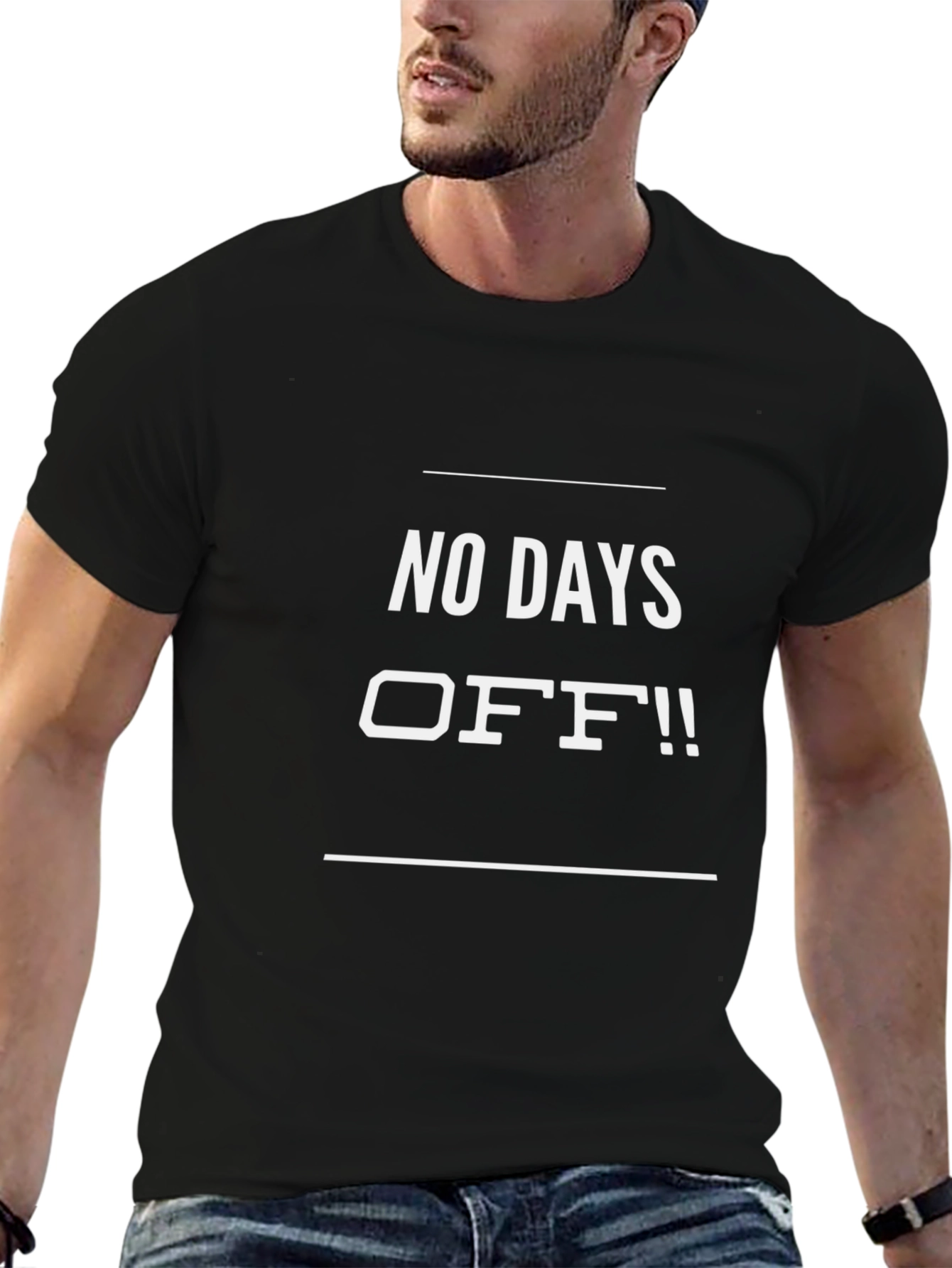 No Days Off Graphic T-Shirt - Black