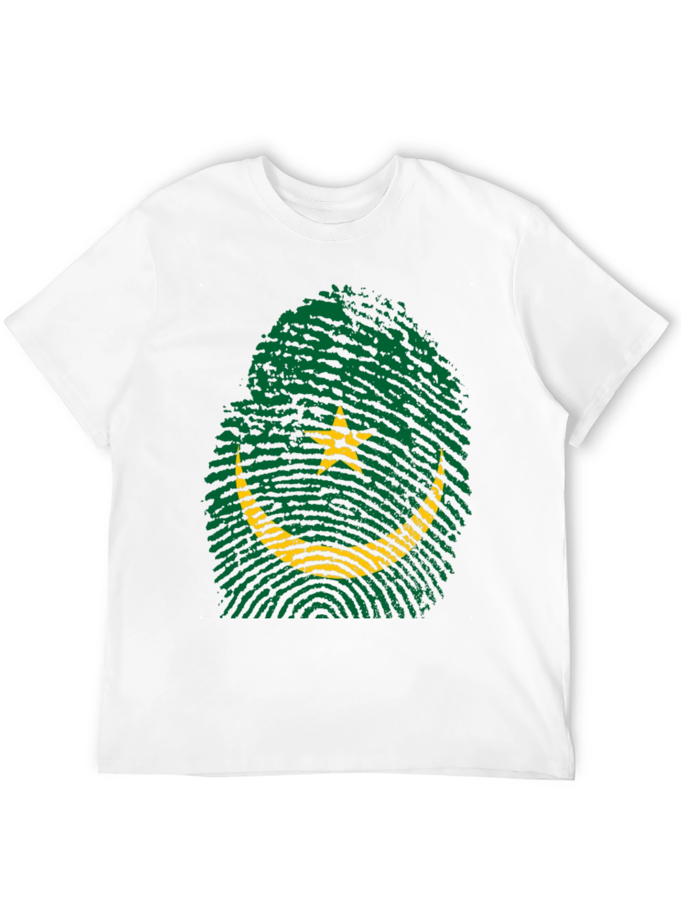 Mauritania Flag Fingerprint T-Shirt