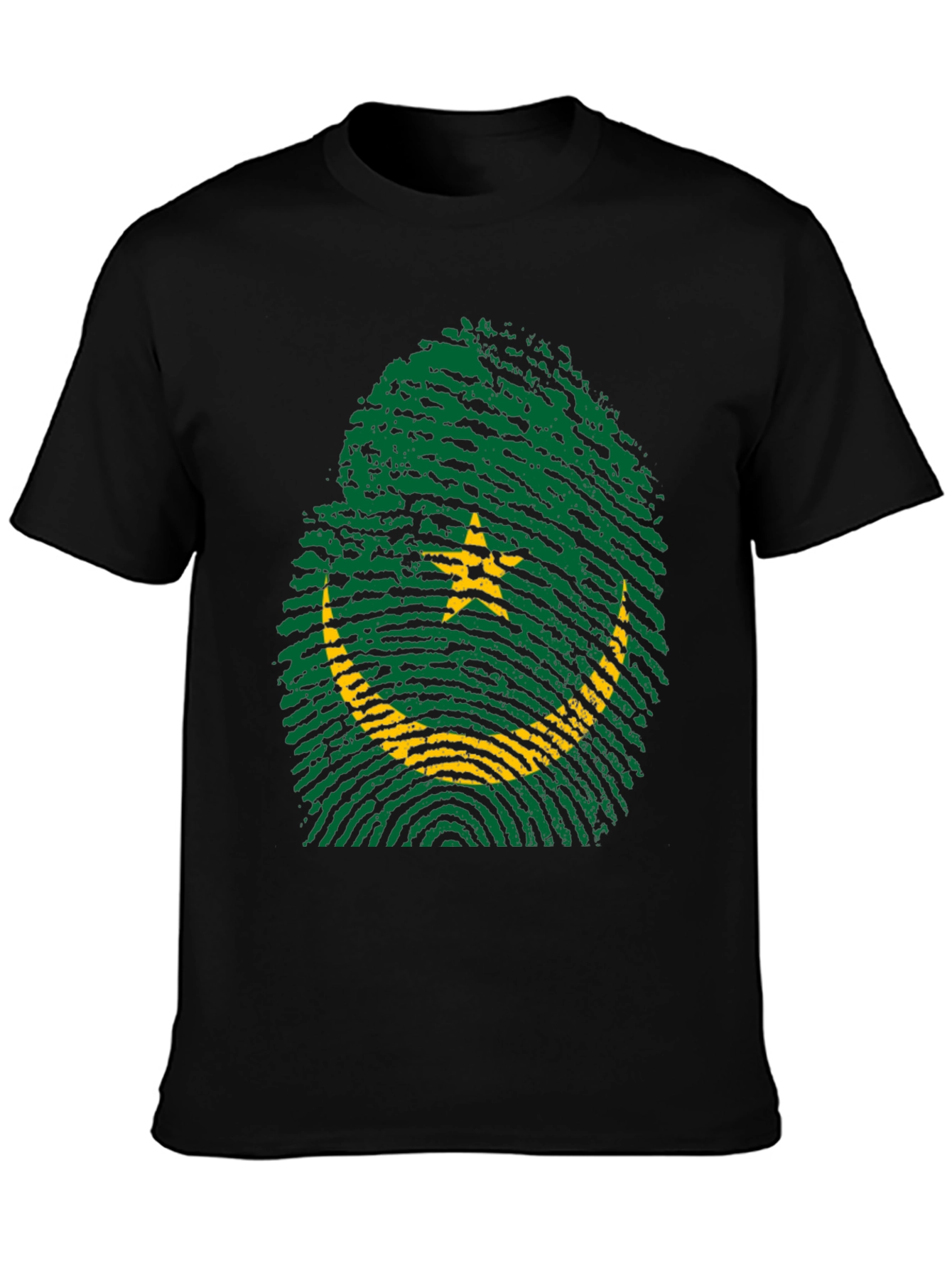 Mauritania Flag Fingerprint T-Shirt