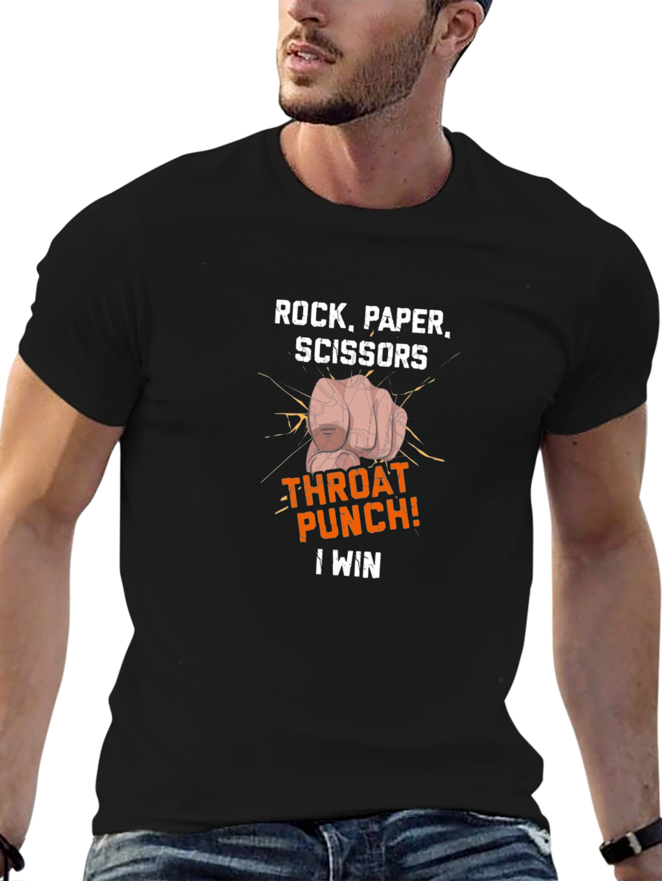 Rock Paper Scissors Throat Punch I Win T-Shirt