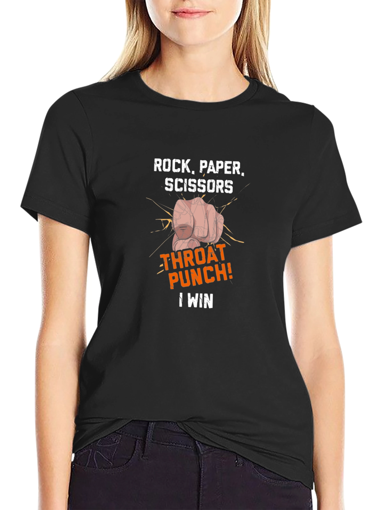 Rock Paper Scissors Throat Punch I Win T-Shirt