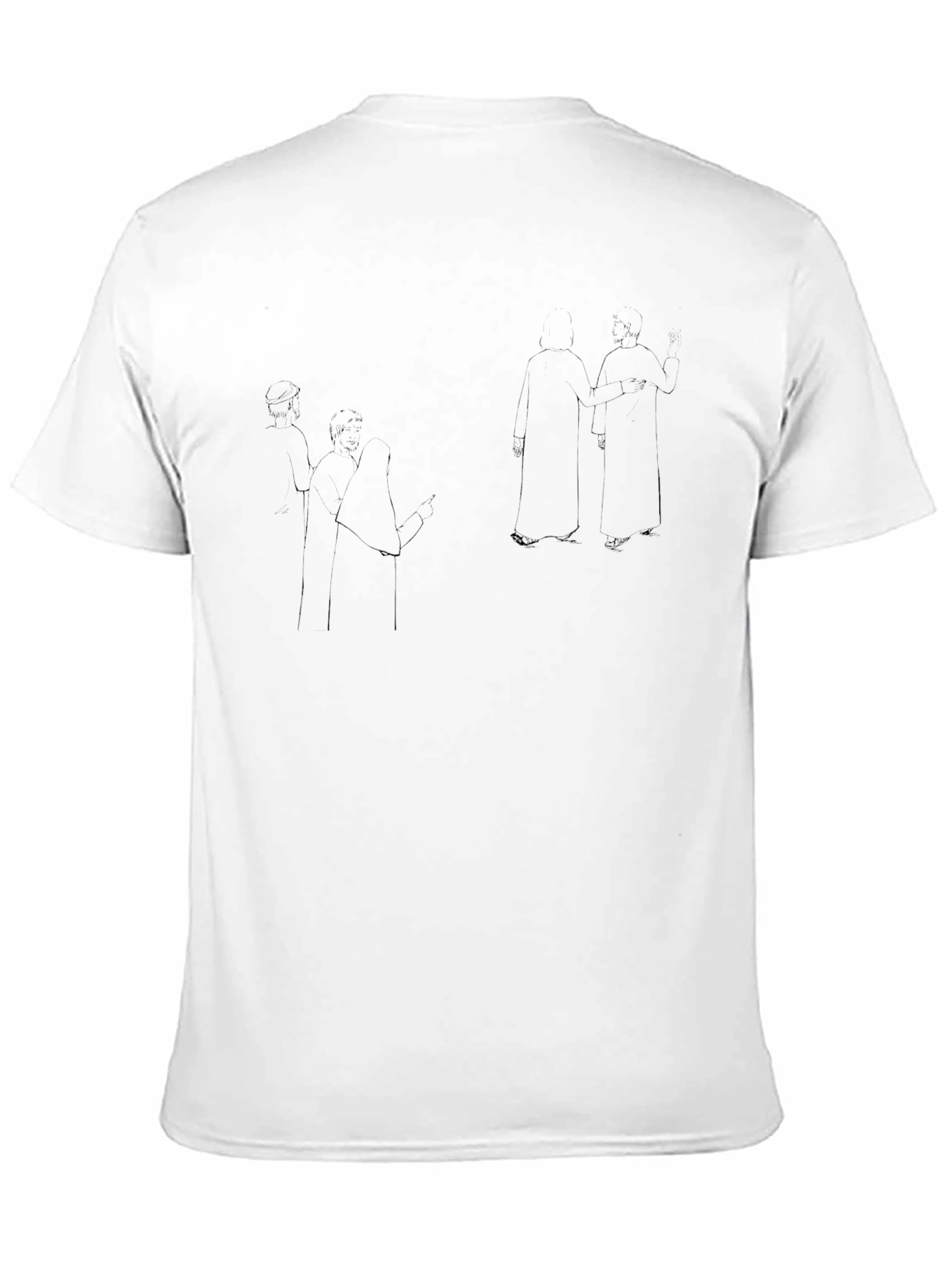 Abstract Line Art Black T-Shirt
