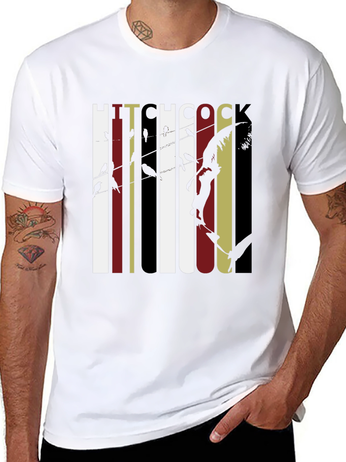 Hitchcock Birds Graphic Tee - Classic Film Fan T-Shirt