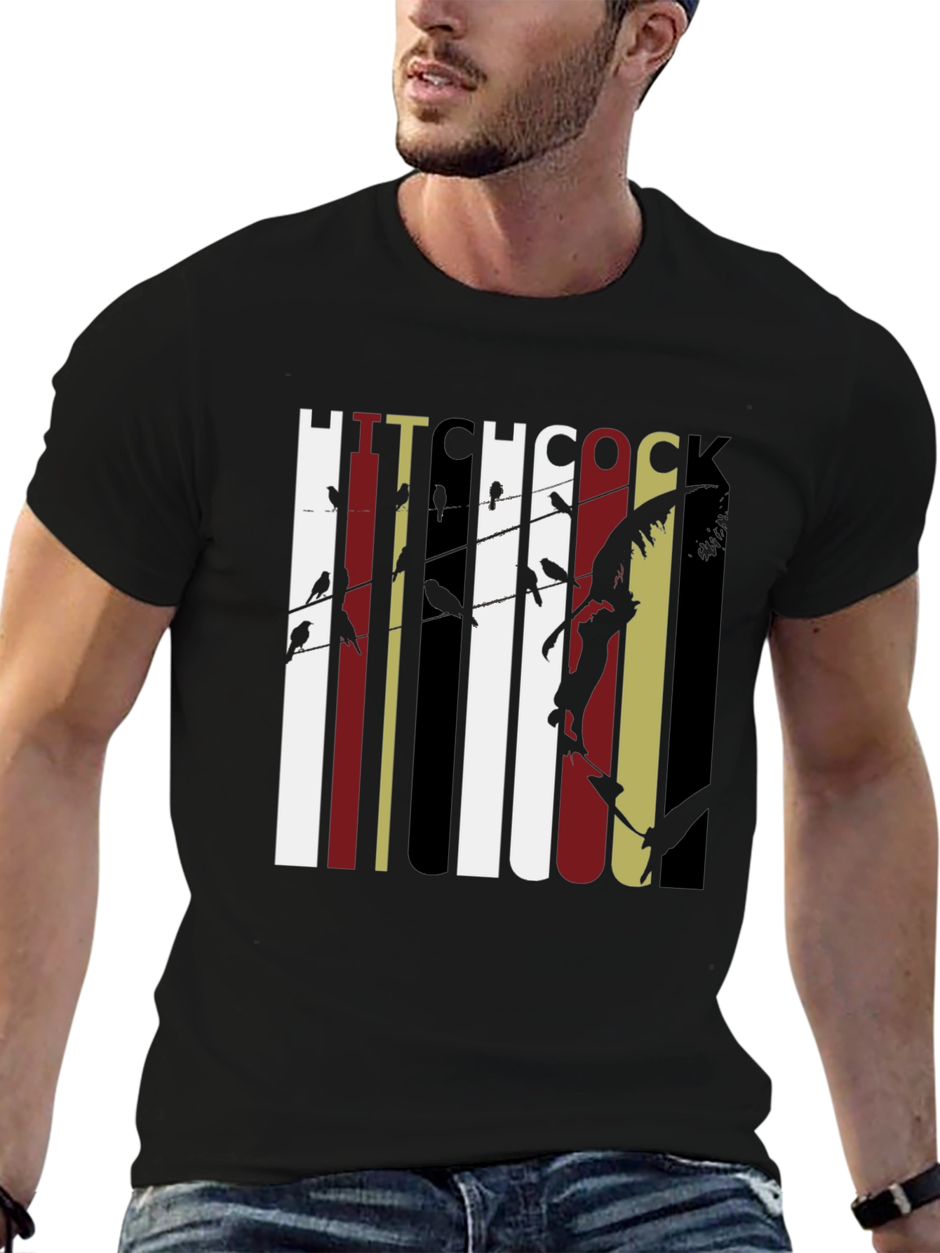 Hitchcock Birds Graphic Tee - Classic Film Fan T-Shirt