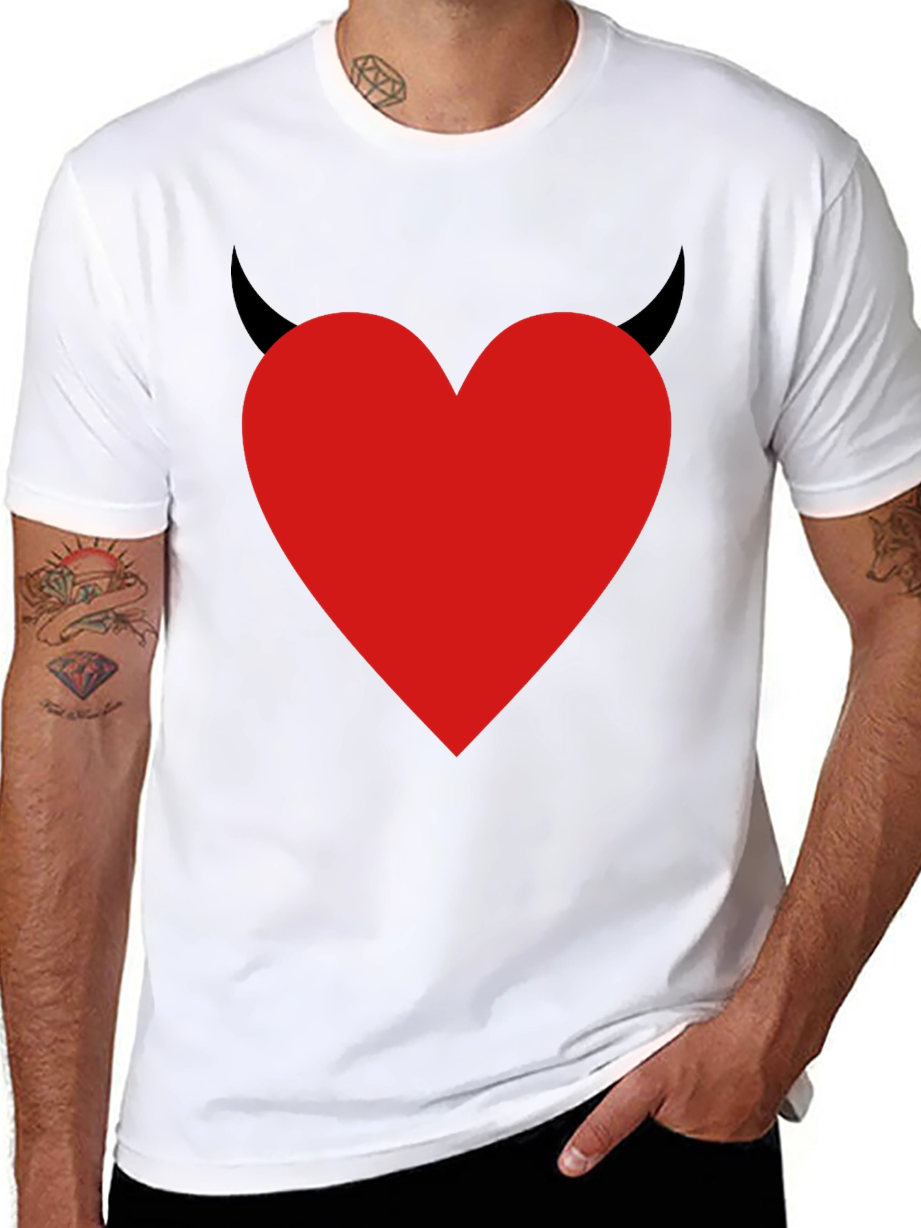 Devil Heart Graphic T-Shirt - Mens Black Tee