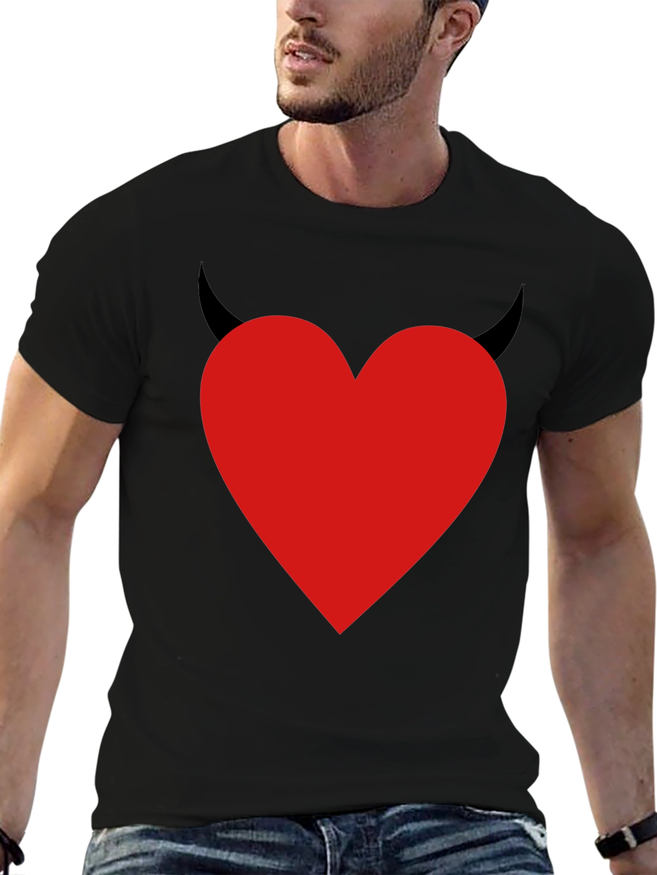Devil Heart Graphic T-Shirt - Mens Black Tee
