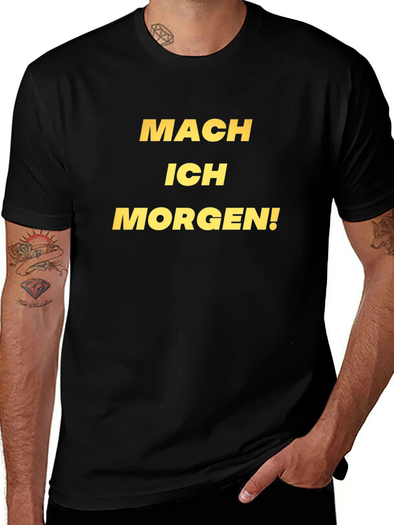 Mach Ich Morgen T-Shirt - Black Casual Tee