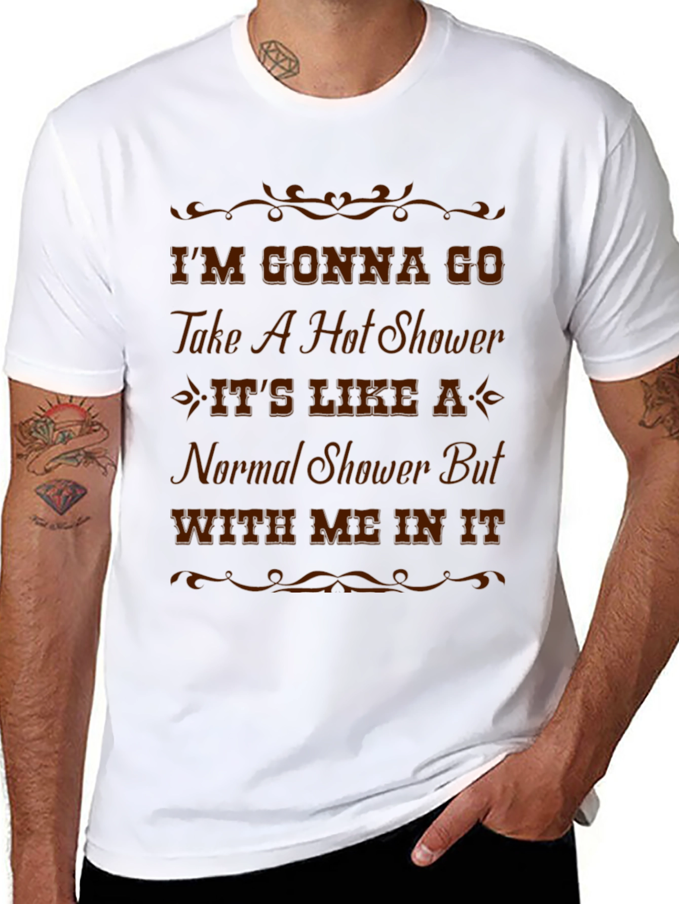Humorous Hot Shower T-Shirt - Novelty Graphic Tee