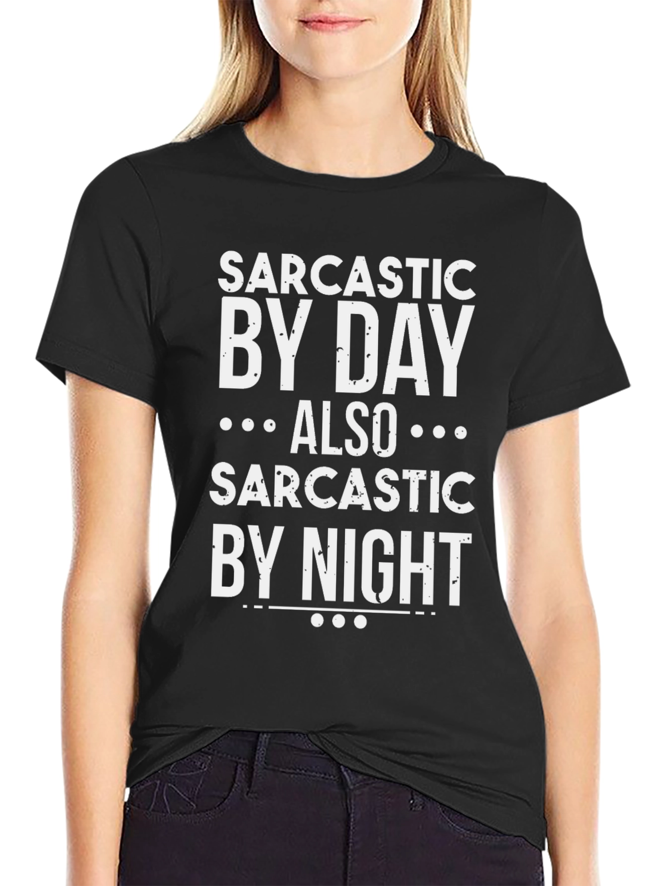 Sarcastic By Day By Night Funny Graphic Tee