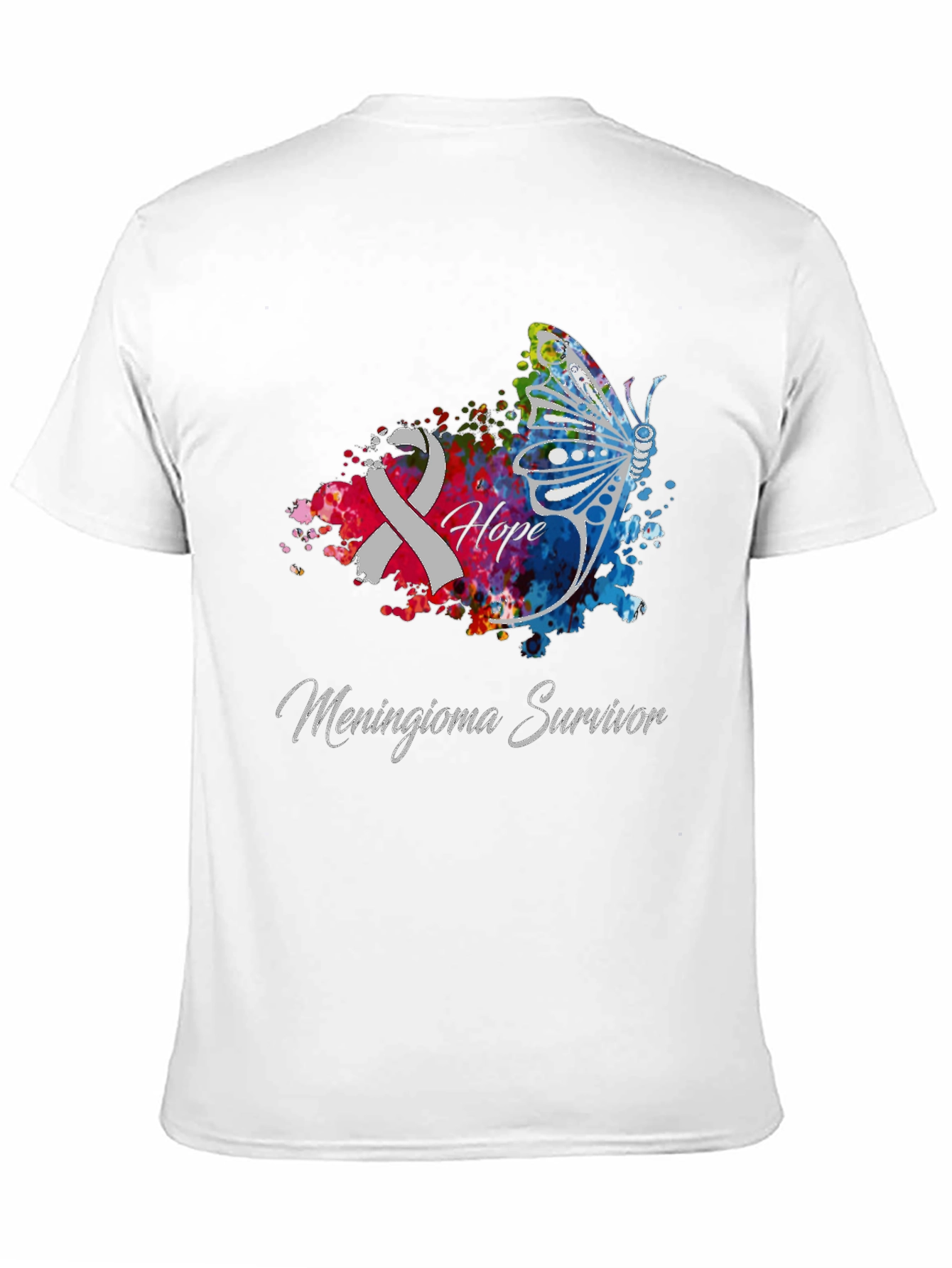 Meningioma Survivor Ribbon Butterfly T-Shirt
