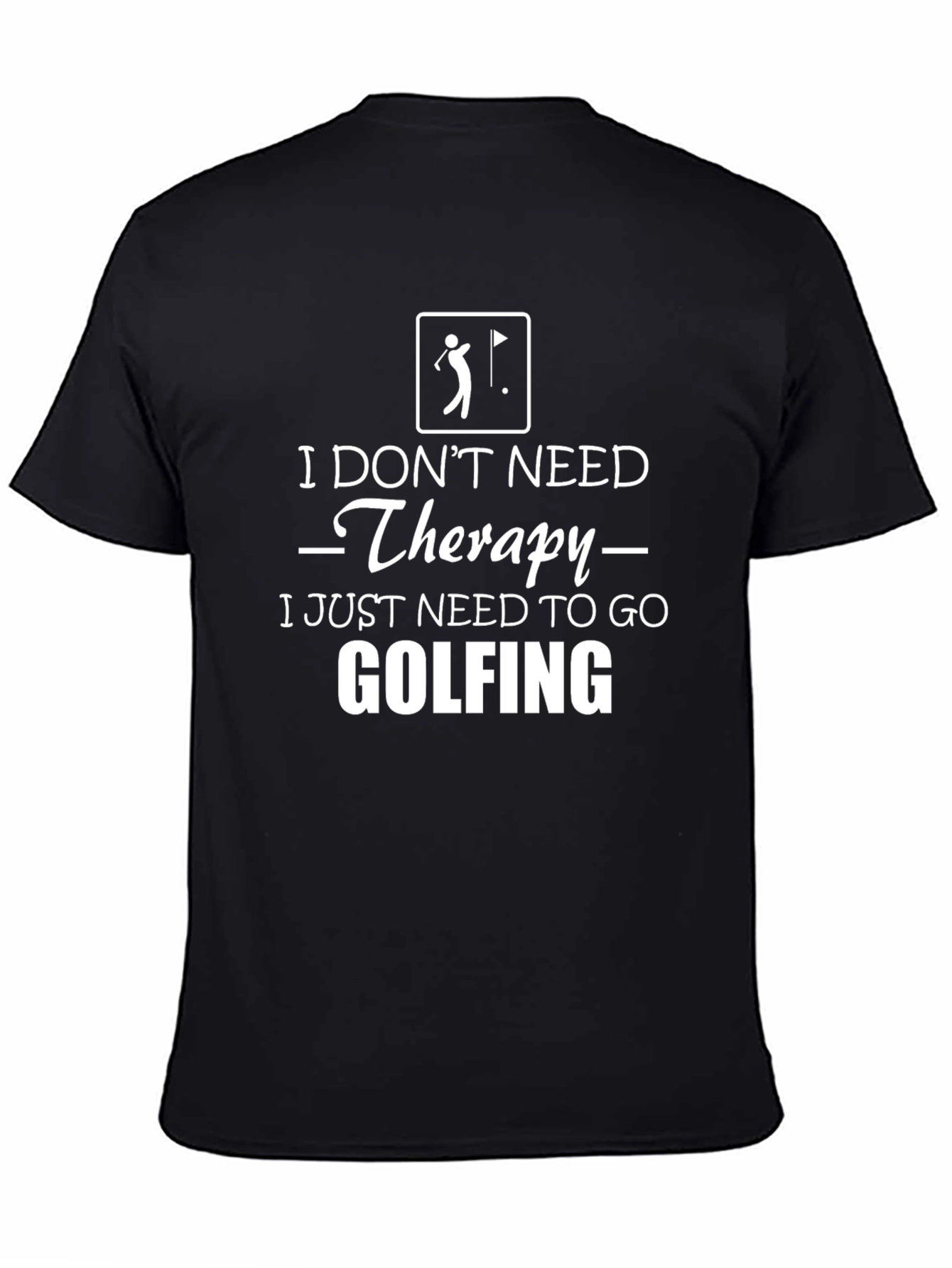 Golfing Therapy T-Shirt - Black Humor Tee