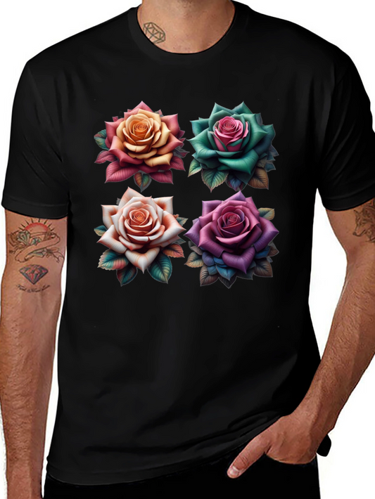 Floral Roses Graphic T-Shirt - Unique Design