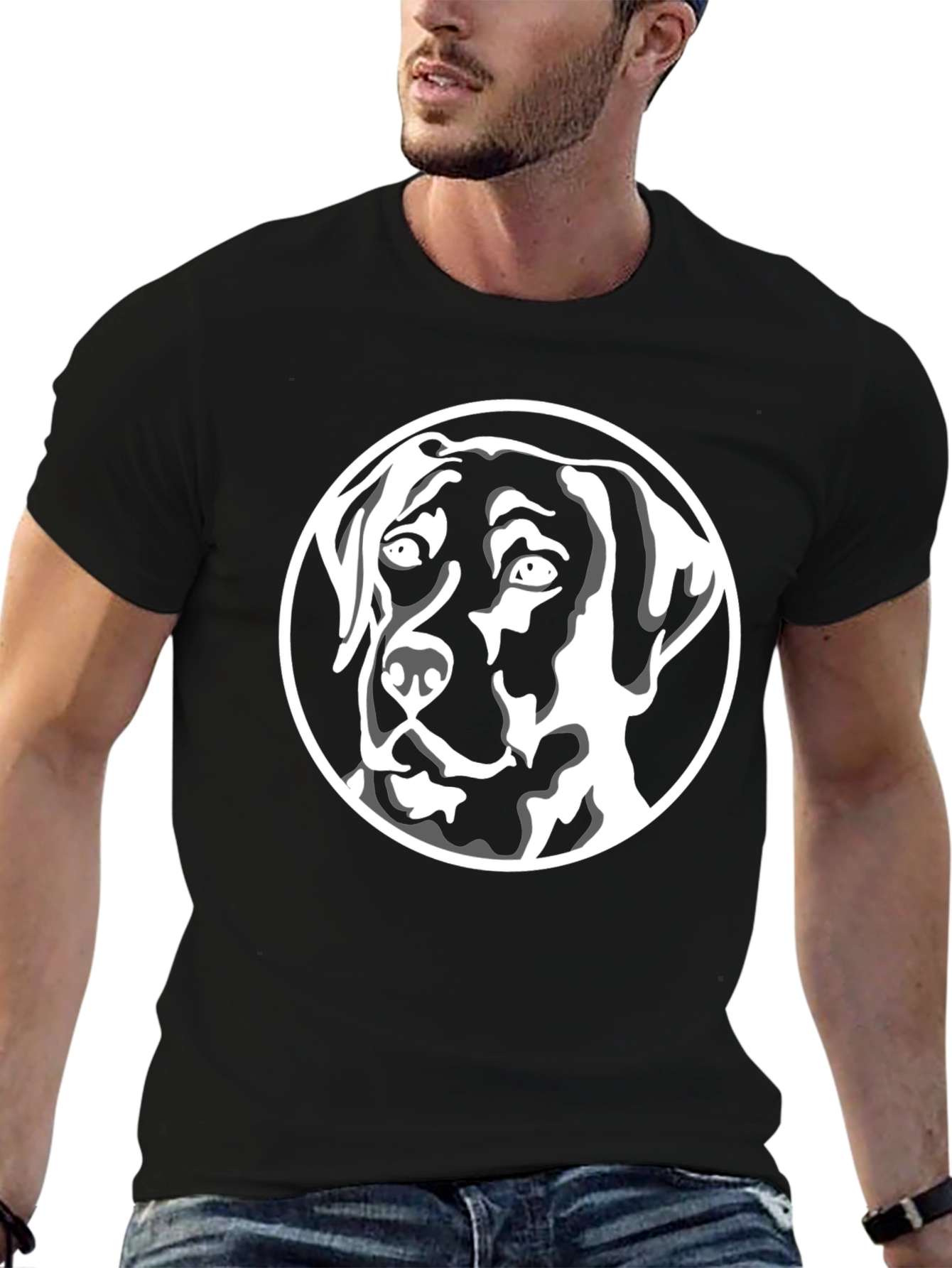 Dog Graphic Tee - Black Stylish Canine T-Shirt