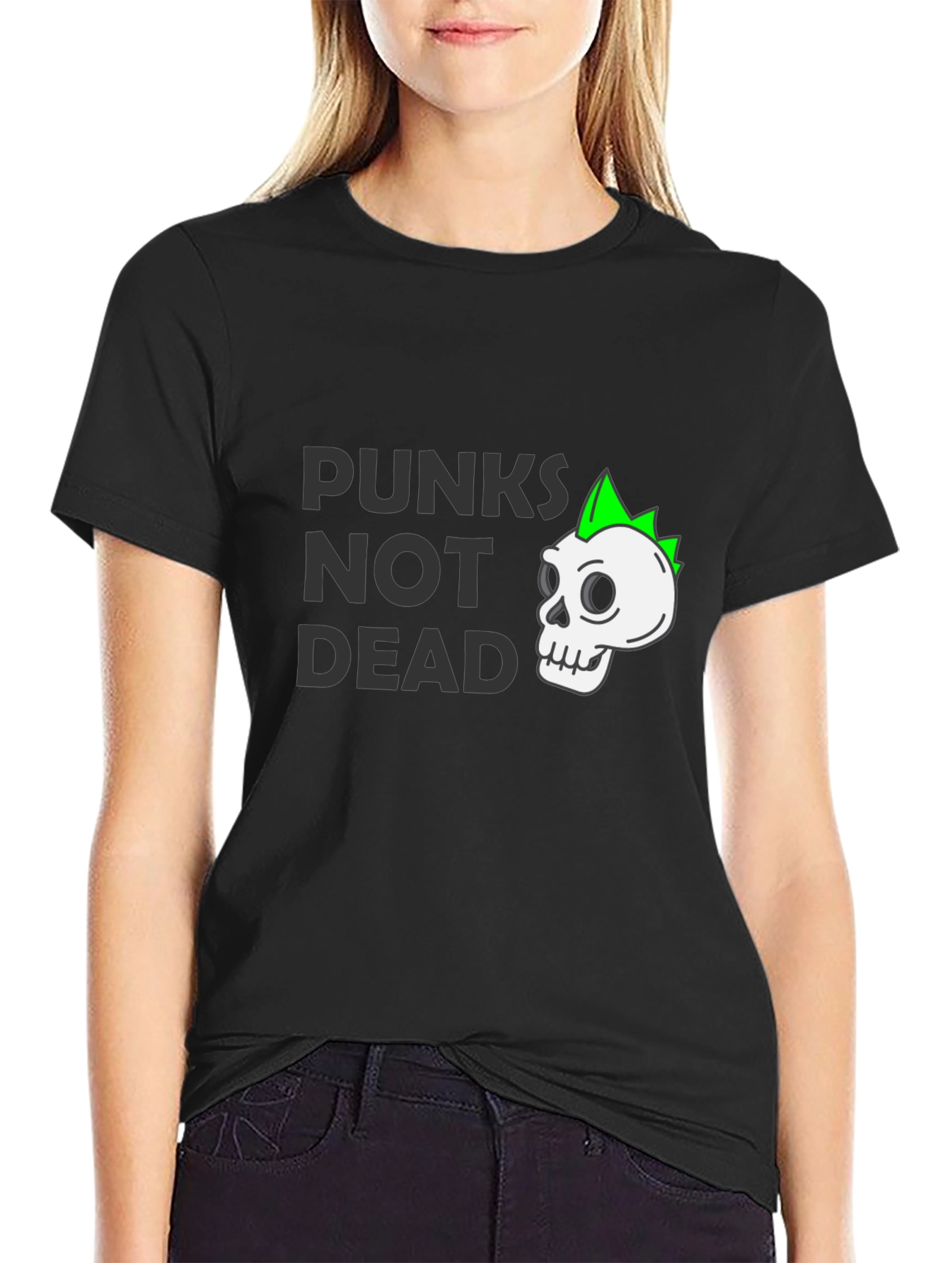 Punks Not Dead T-Shirt - Skull Graphic