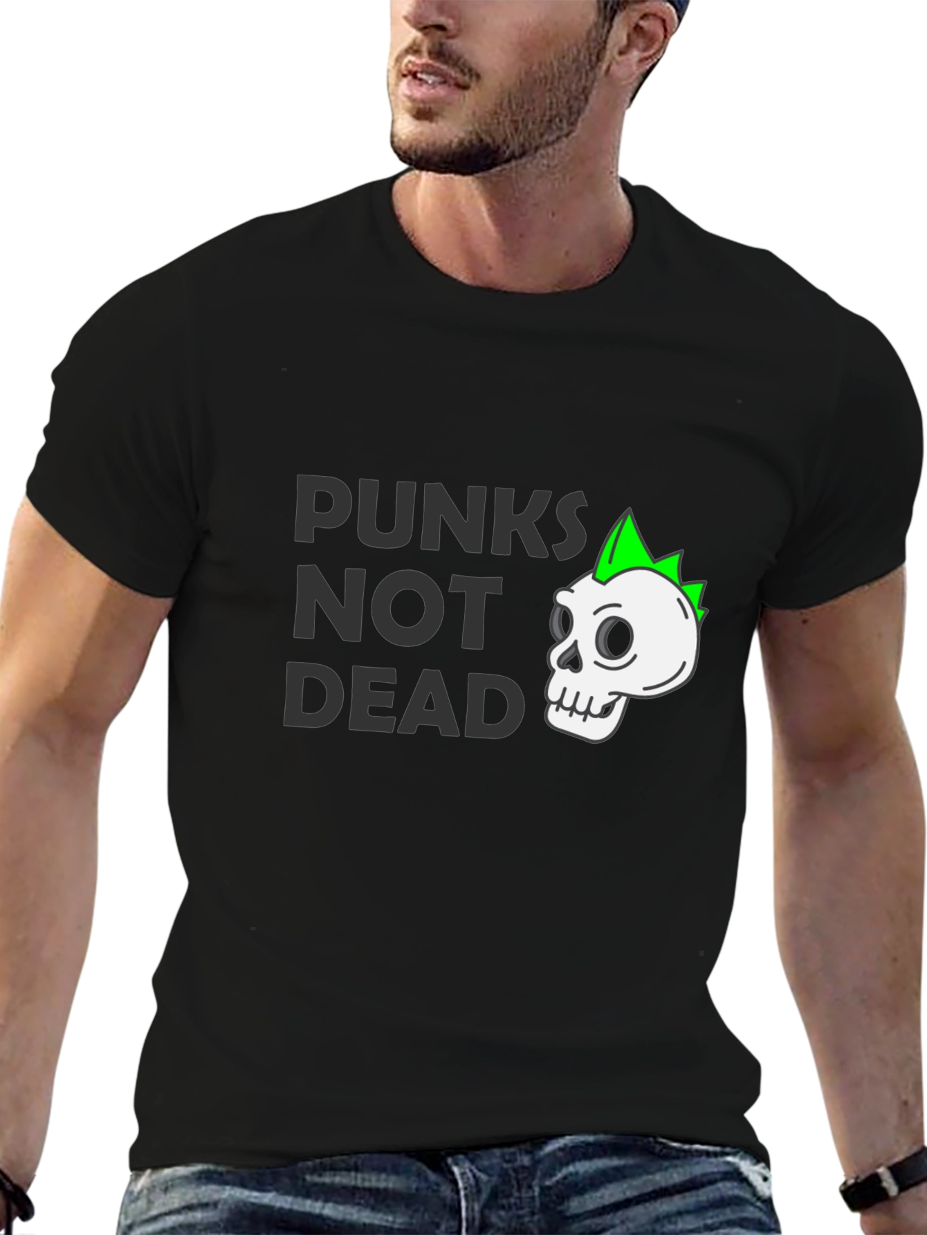Punks Not Dead T-Shirt - Skull Graphic