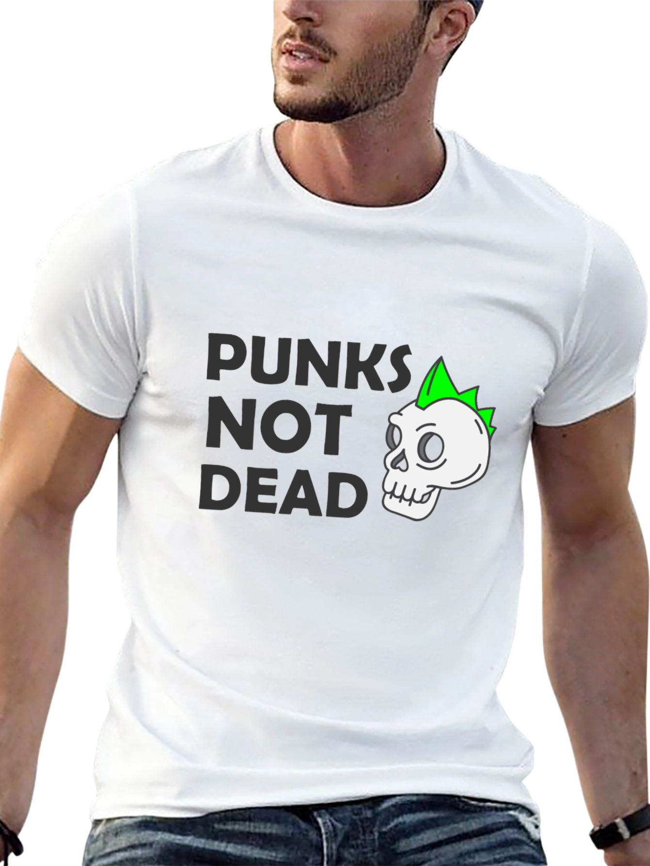 Punks Not Dead T-Shirt - Skull Graphic