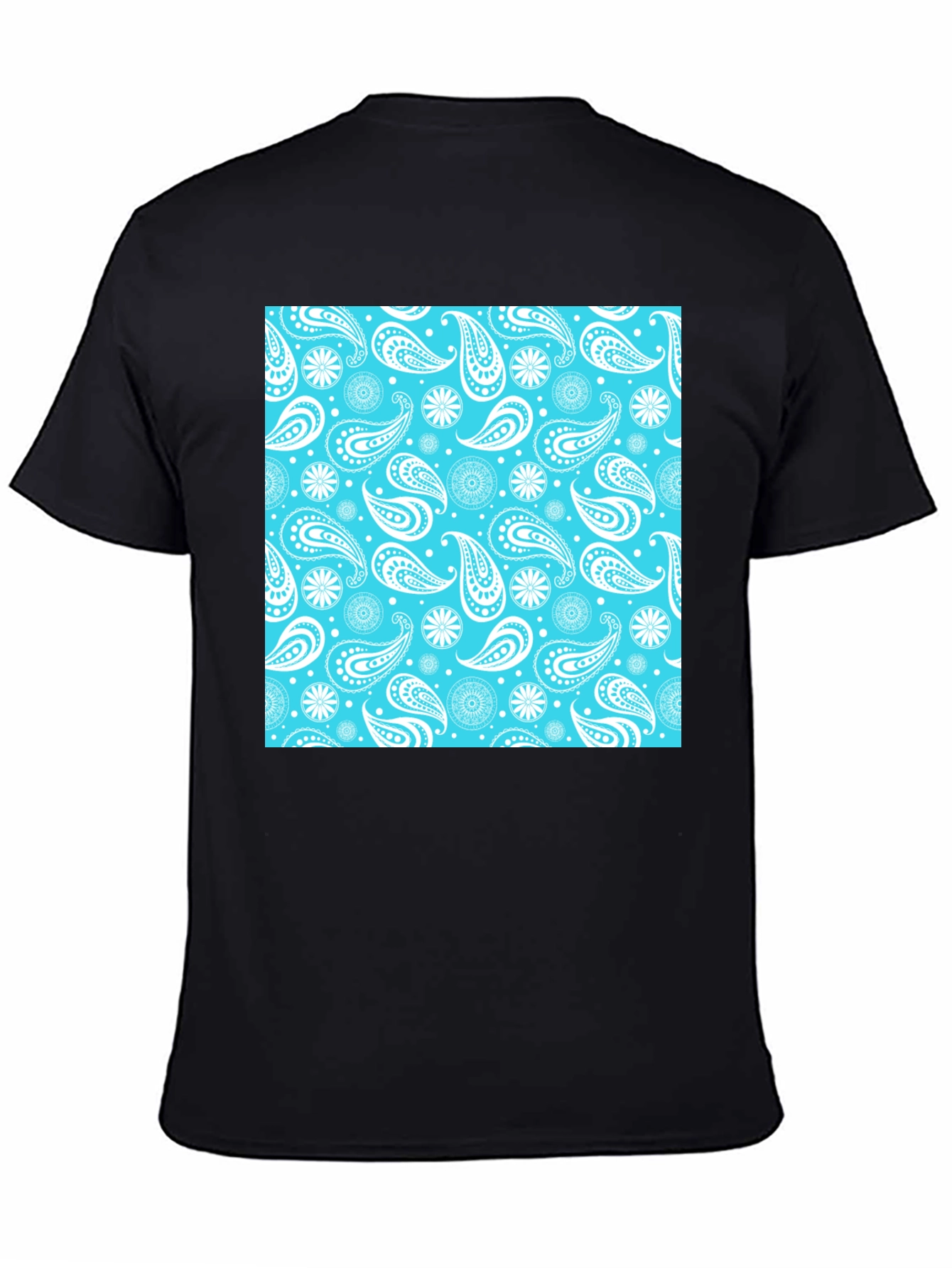 Paisley Pattern Tee: Cool Blue Style
