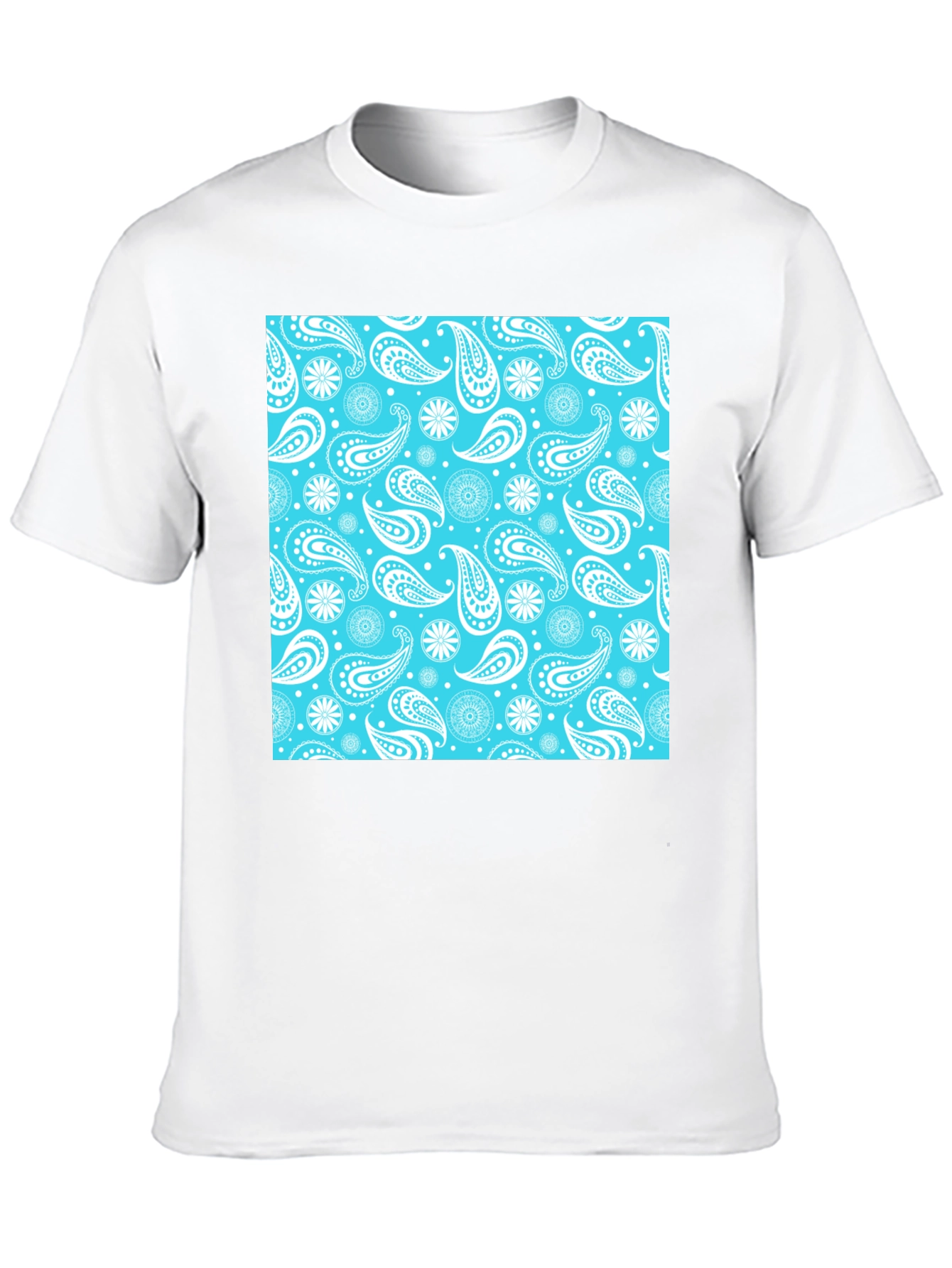 Paisley Pattern Tee: Cool Blue Style
