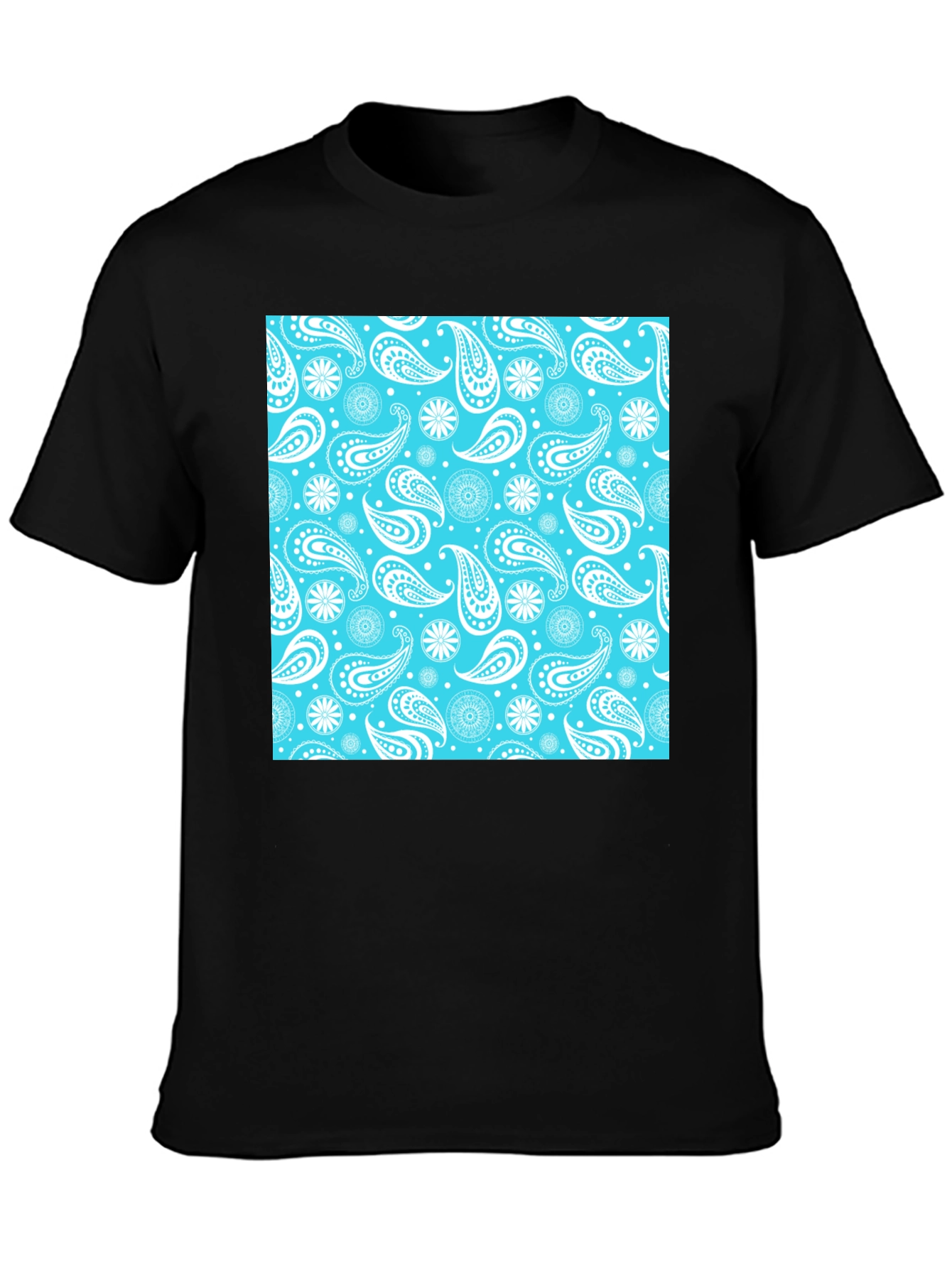 Paisley Pattern Tee: Cool Blue Style