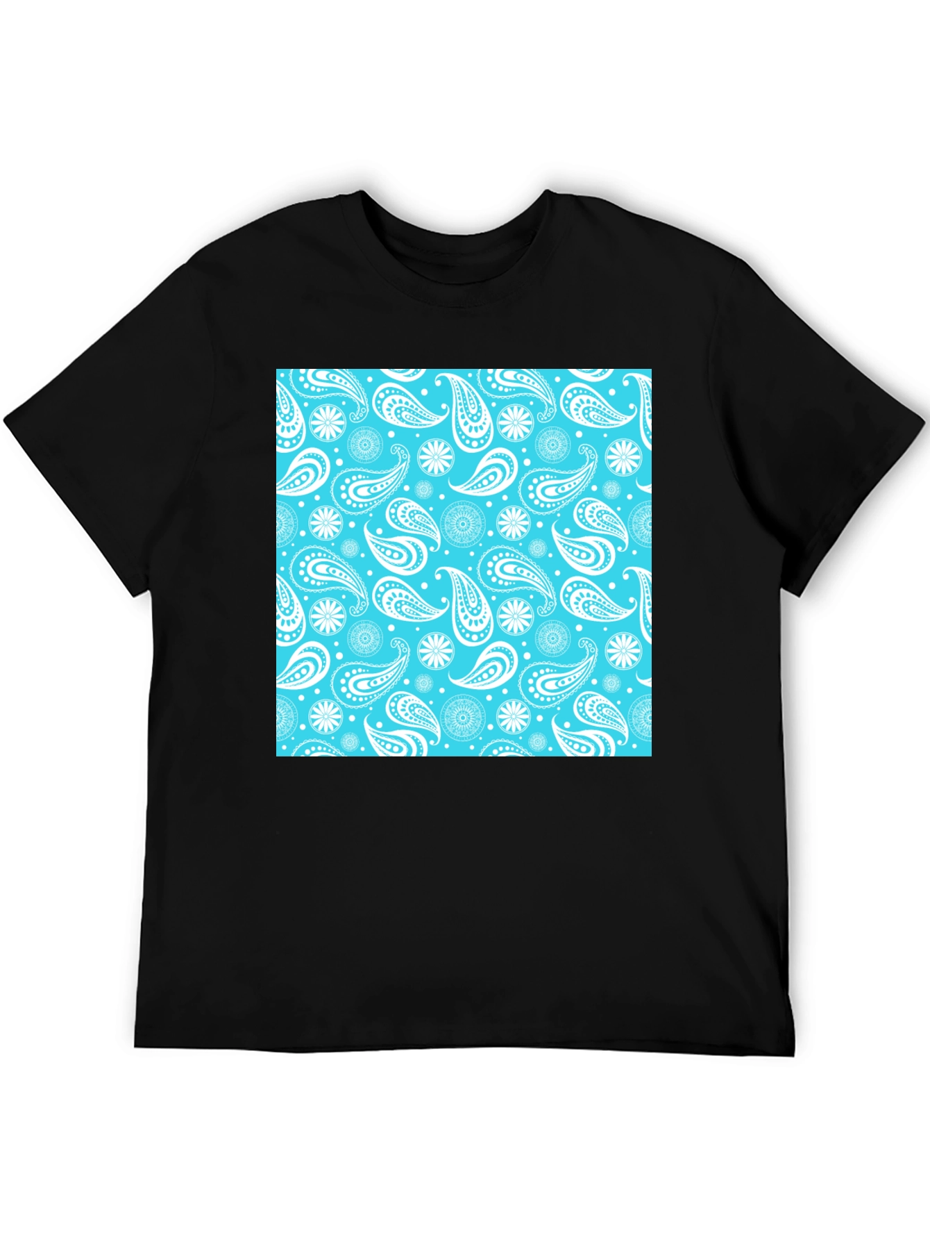 Paisley Pattern Tee: Cool Blue Style
