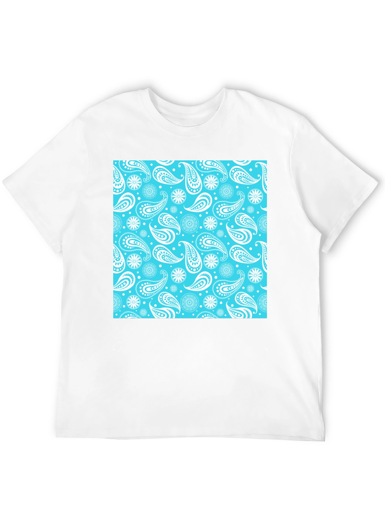 Paisley Pattern Tee: Cool Blue Style
