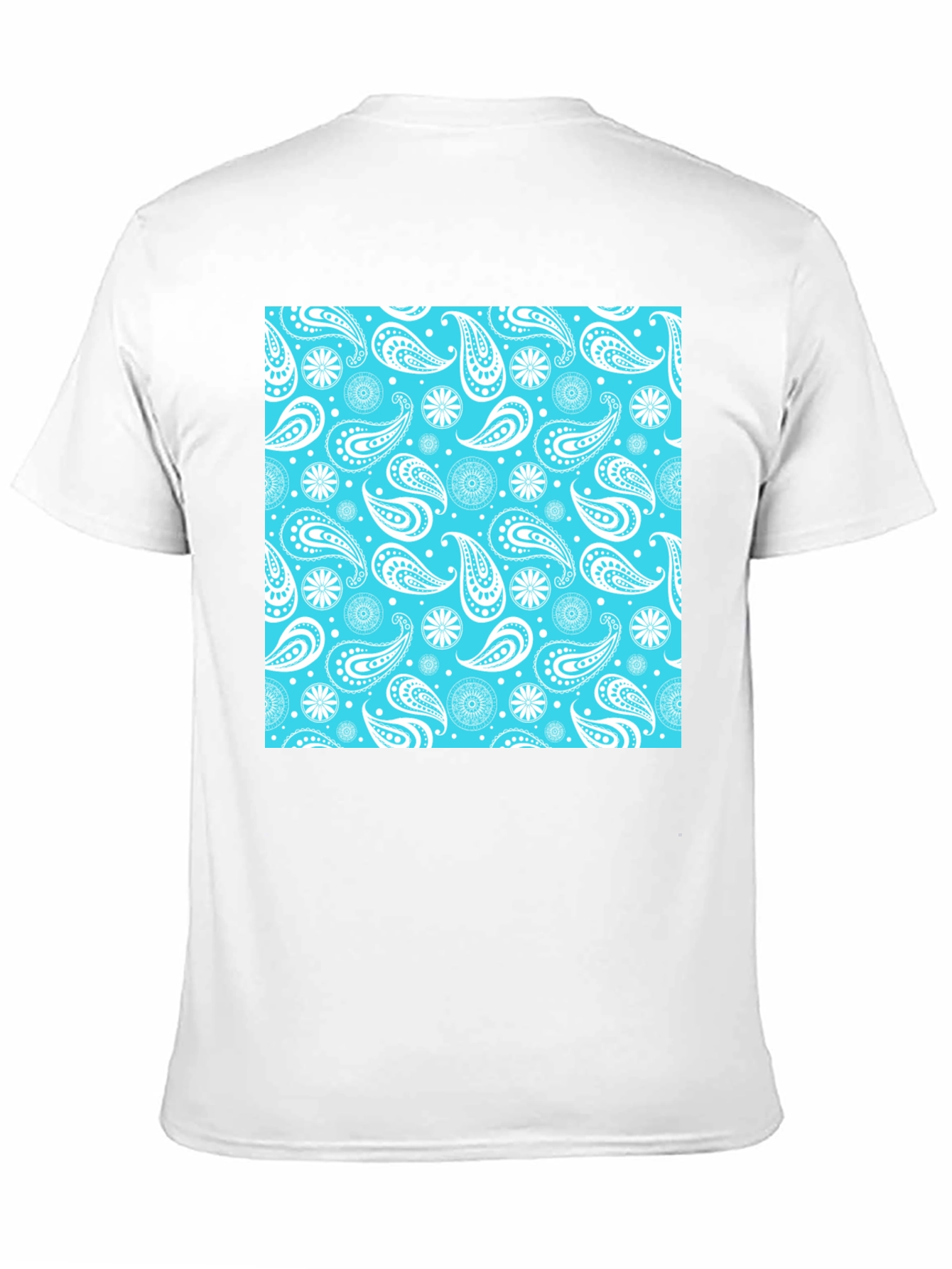 Paisley Pattern Tee: Cool Blue Style