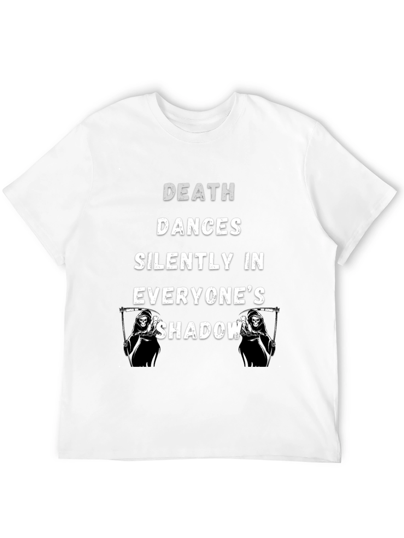 Death Dances Silently Mens Black Graphic T-Shirt