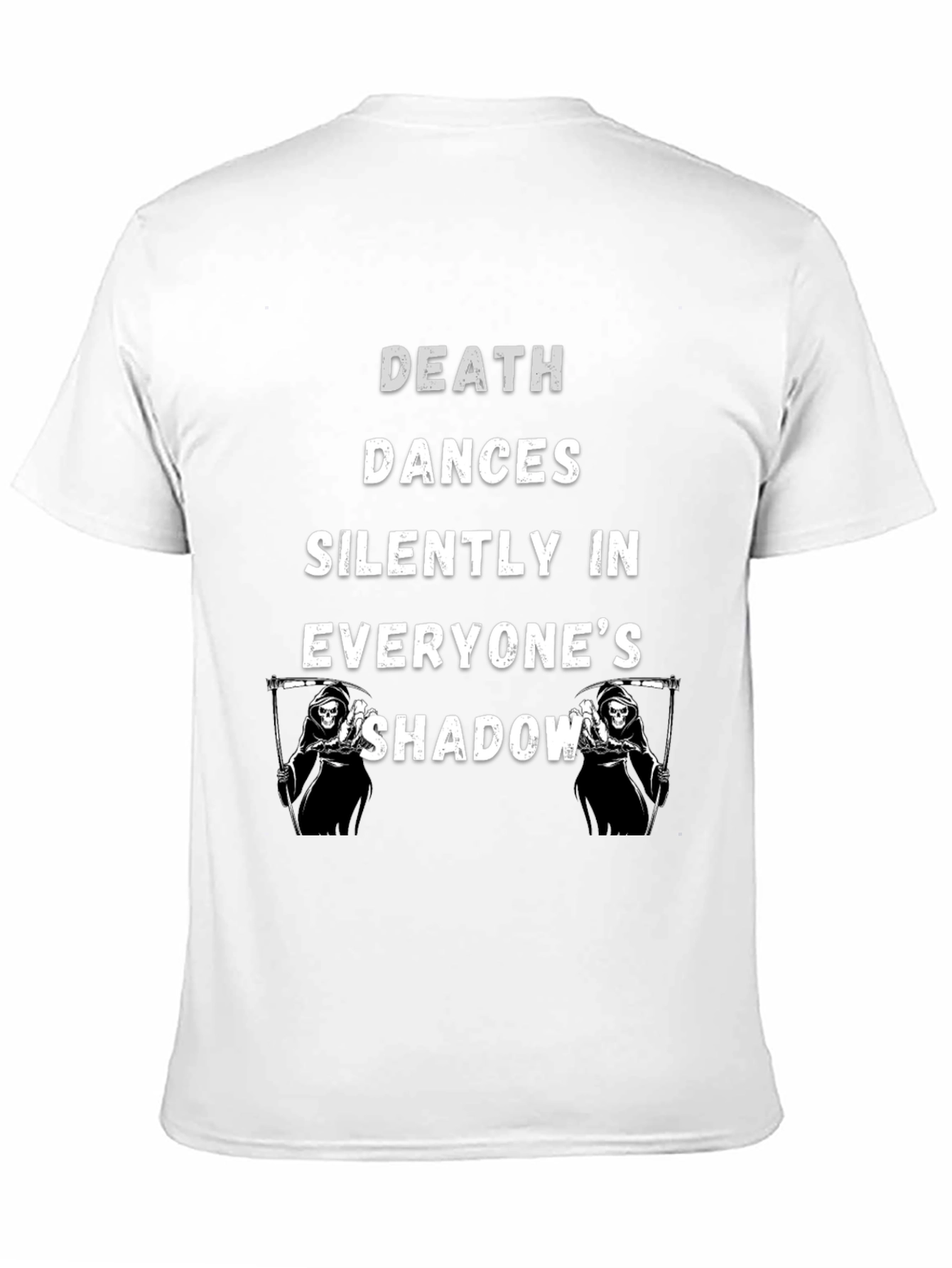 Death Dances Silently Mens Black Graphic T-Shirt