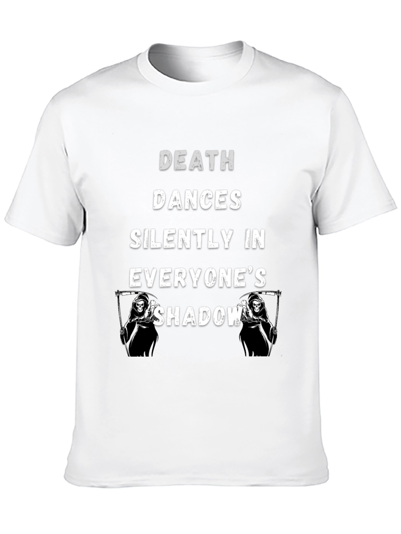 Death Dances Silently Mens Black Graphic T-Shirt