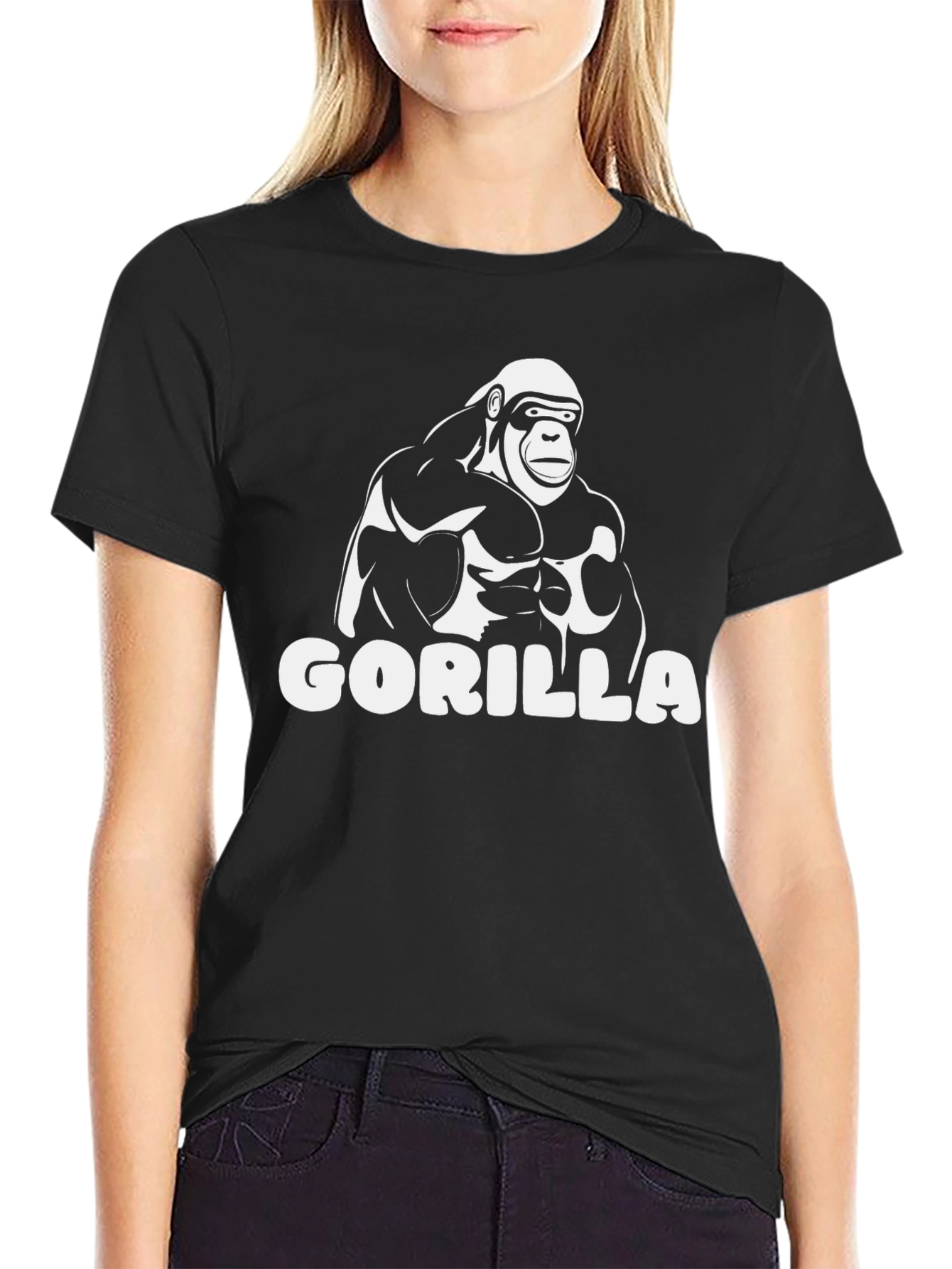 Gorilla Graphic Tee - Black Cotton T-Shirt