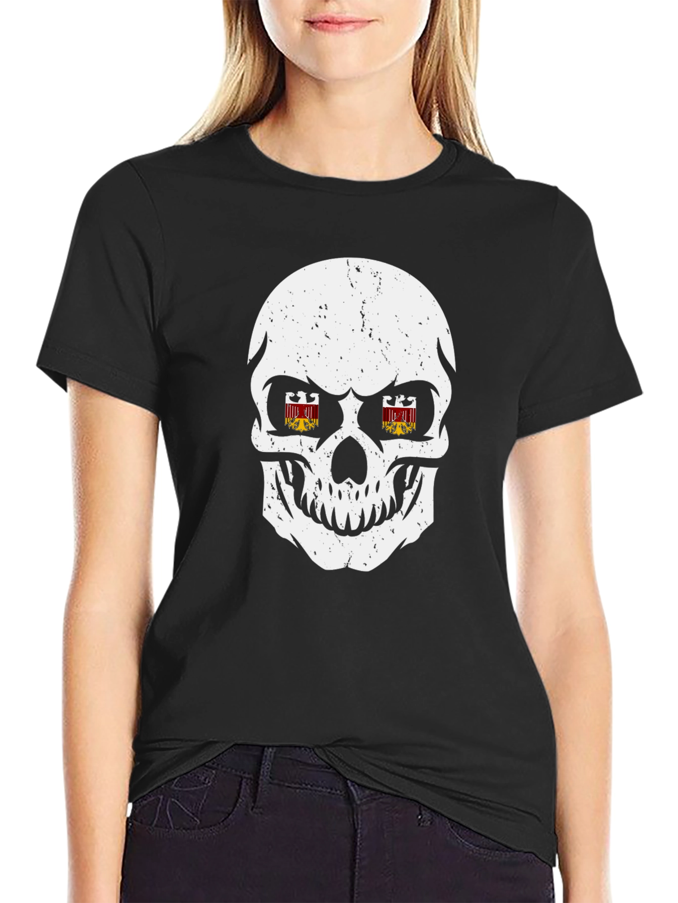 Skull Graphic Print T-Shirt - Edgy Streetwear