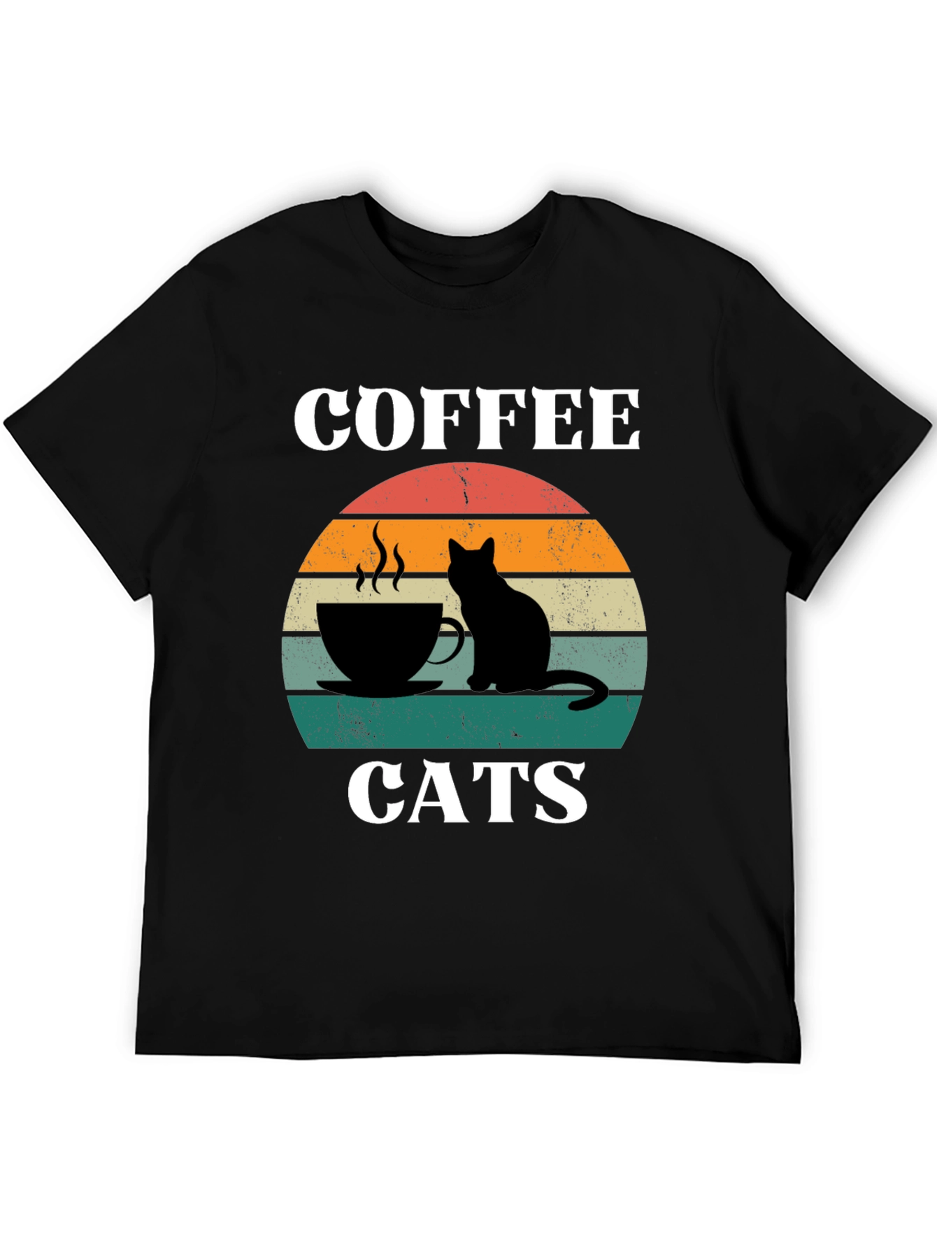 Coffee Cats T-Shirt Retro Graphic Tee