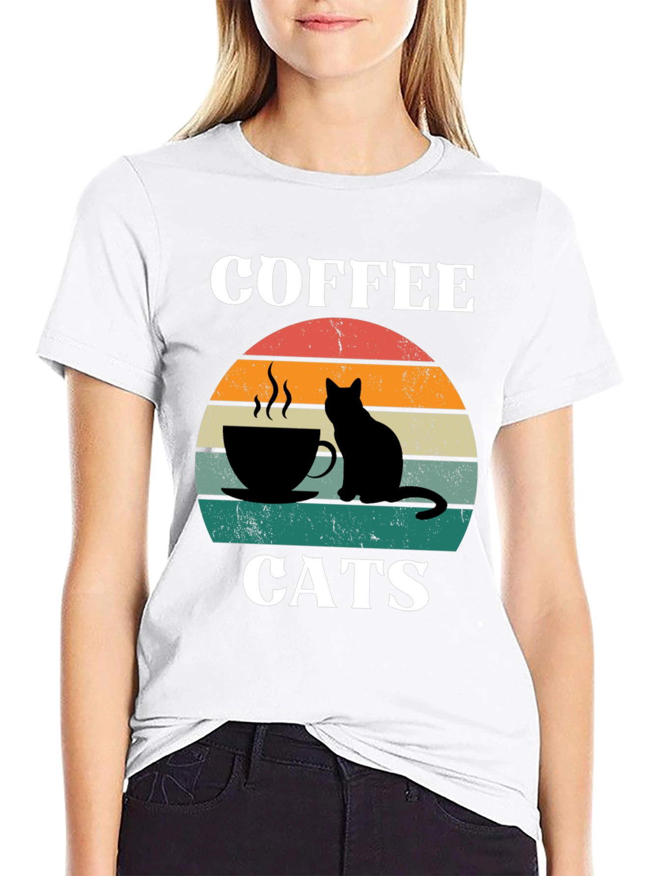 Coffee Cats T-Shirt Retro Graphic Tee