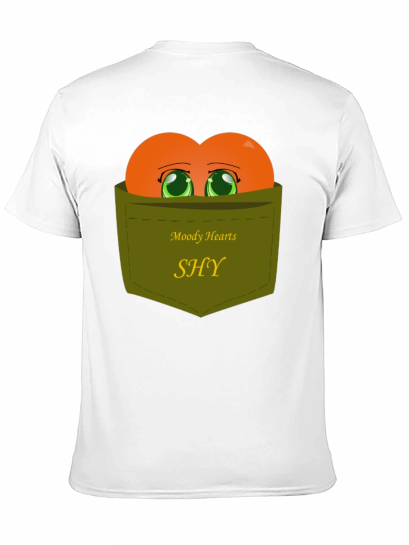 Shy Hearts Graphic Tee - Cute Pocket Design