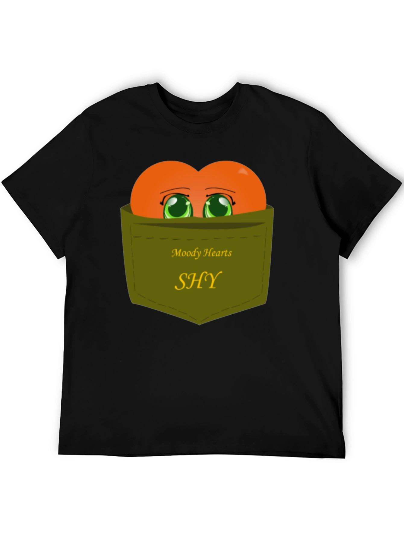 Shy Hearts Graphic Tee - Cute Pocket Design