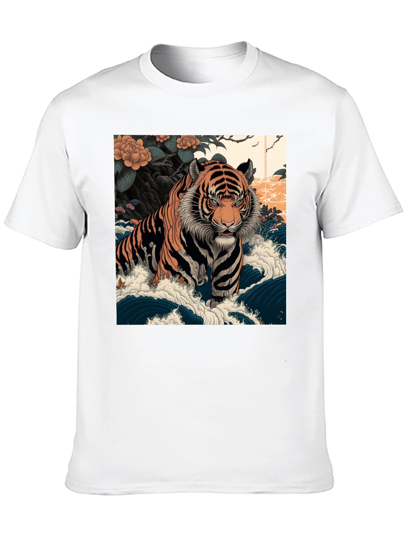 Tiger Wave Graphic Tee - Mens Black T-Shirt