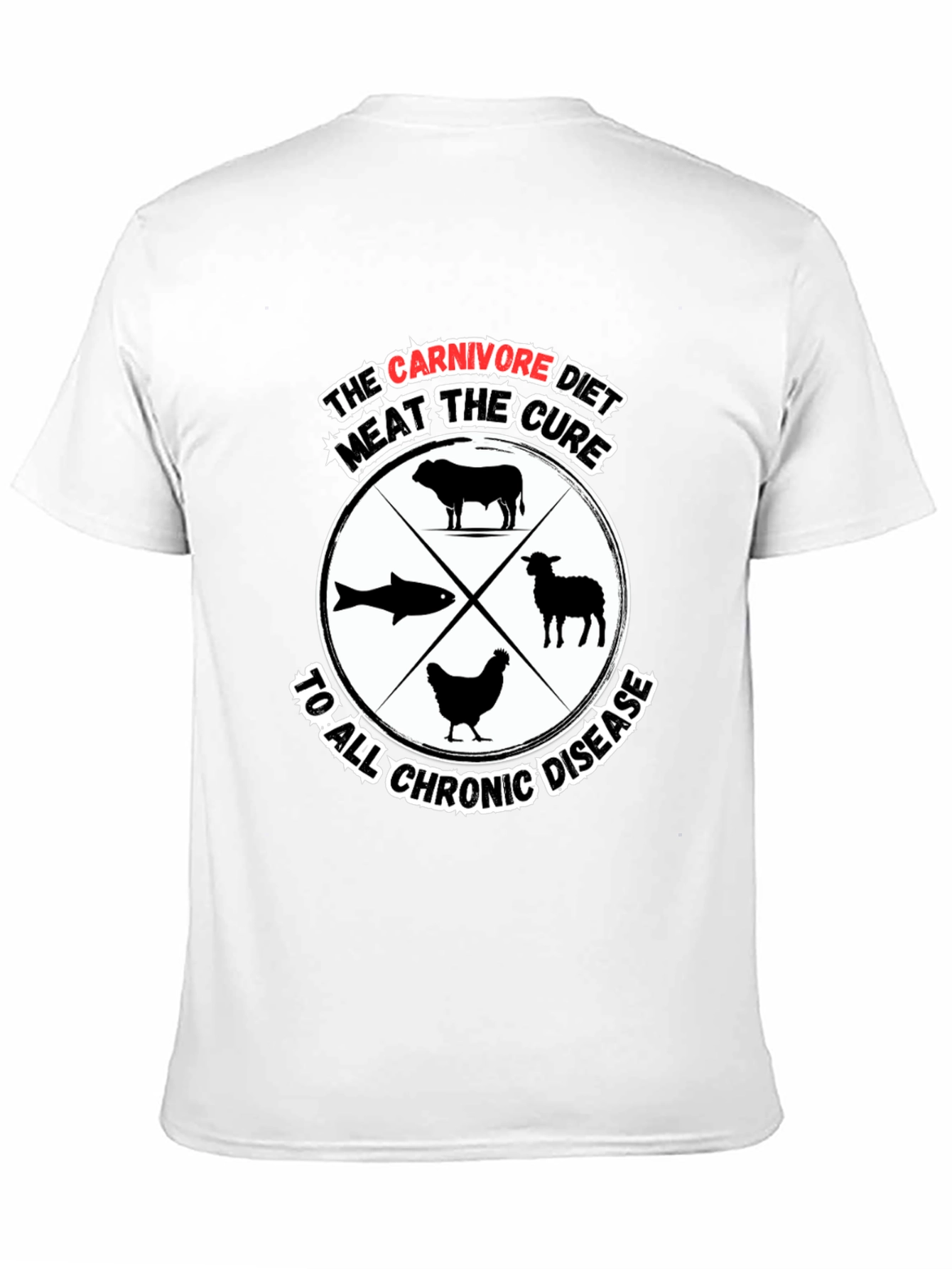 Carnivore Diet Cure Black Graphic T-Shirt