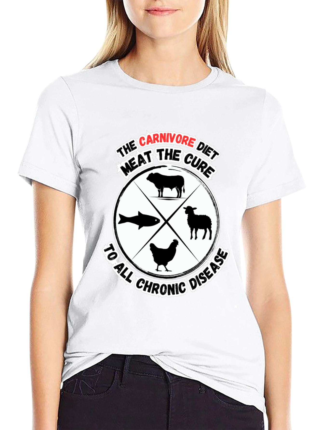 Carnivore Diet Cure Black Graphic T-Shirt