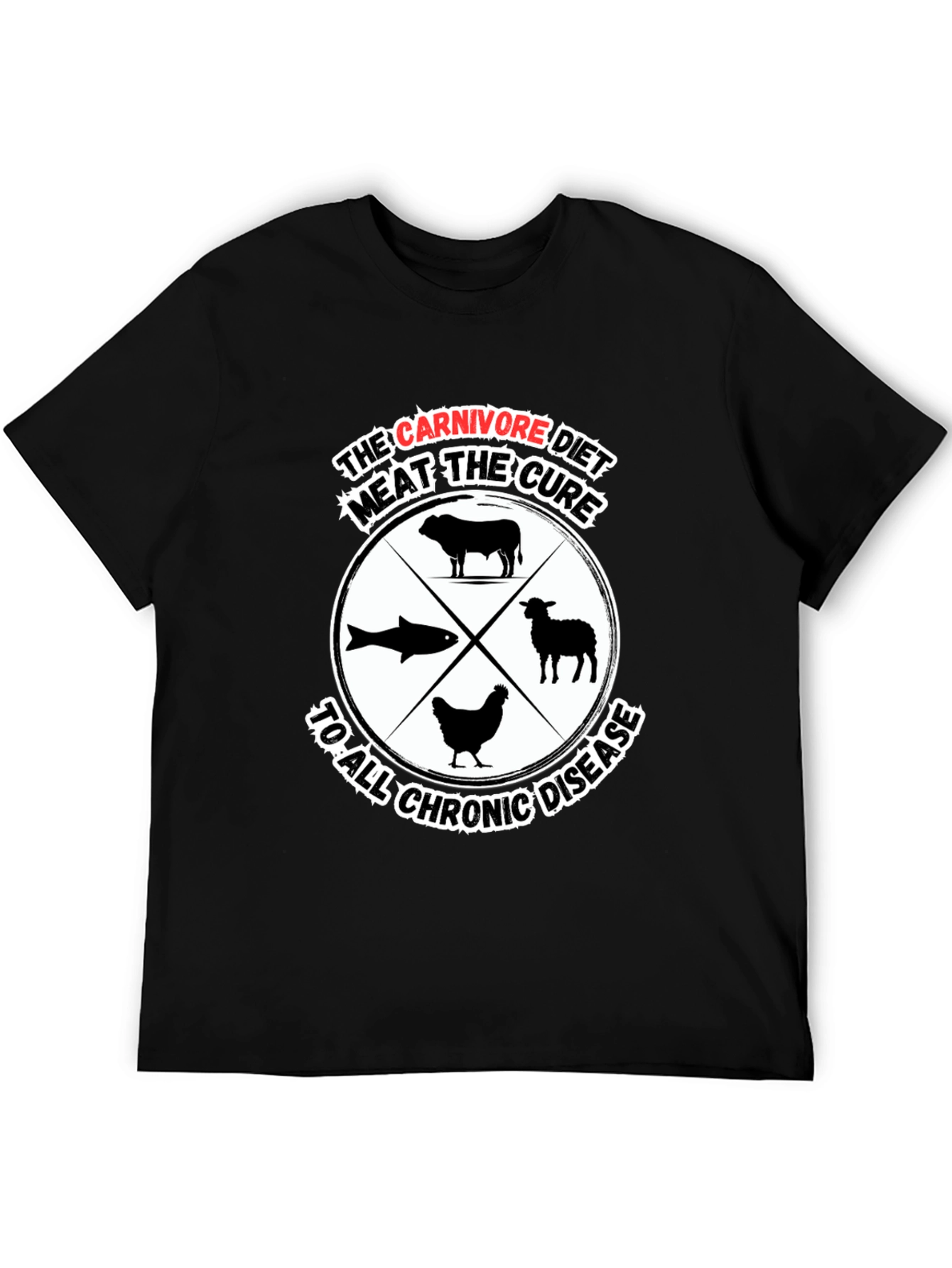 Carnivore Diet Cure Black Graphic T-Shirt