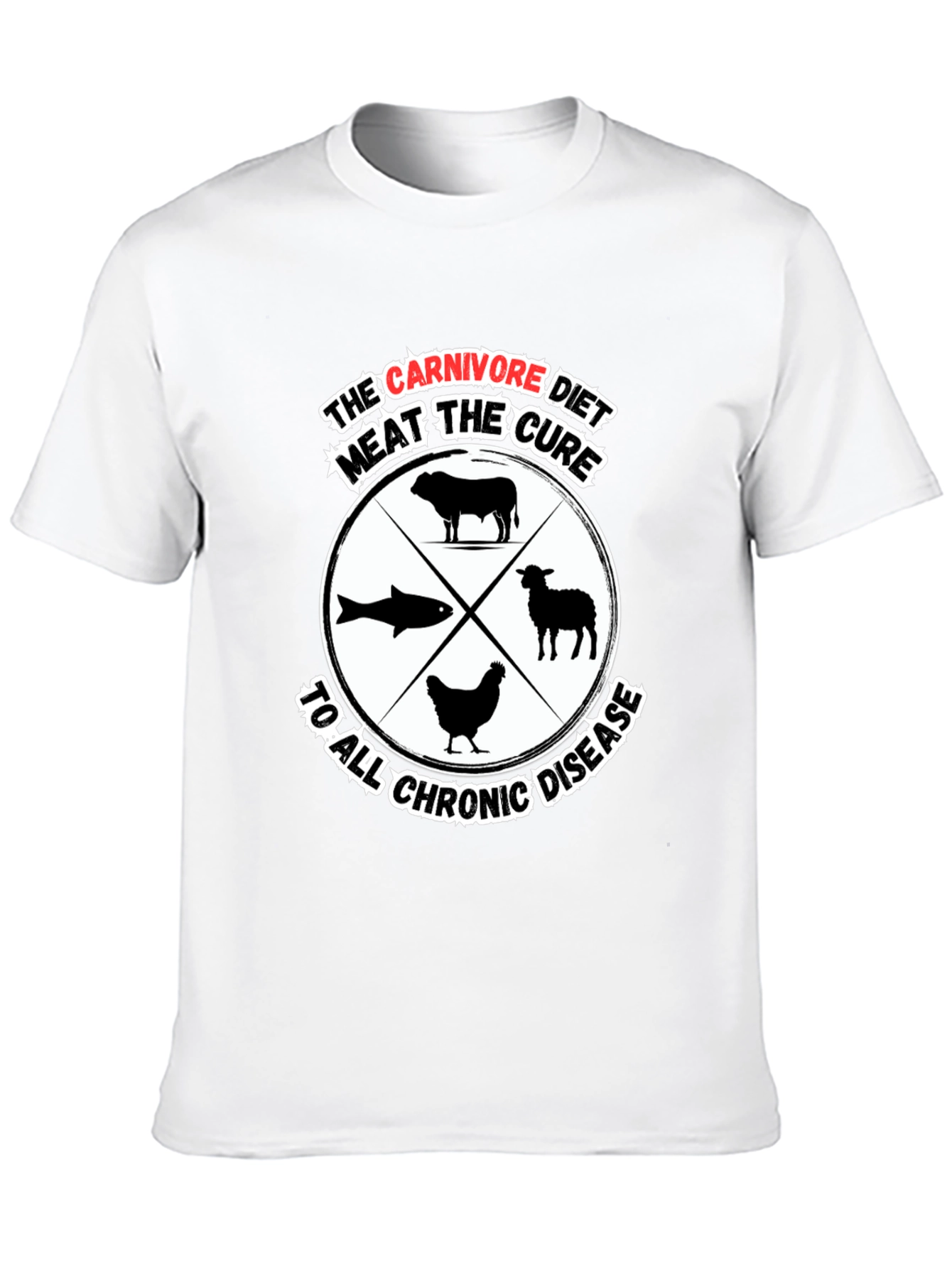 Carnivore Diet Cure Black Graphic T-Shirt