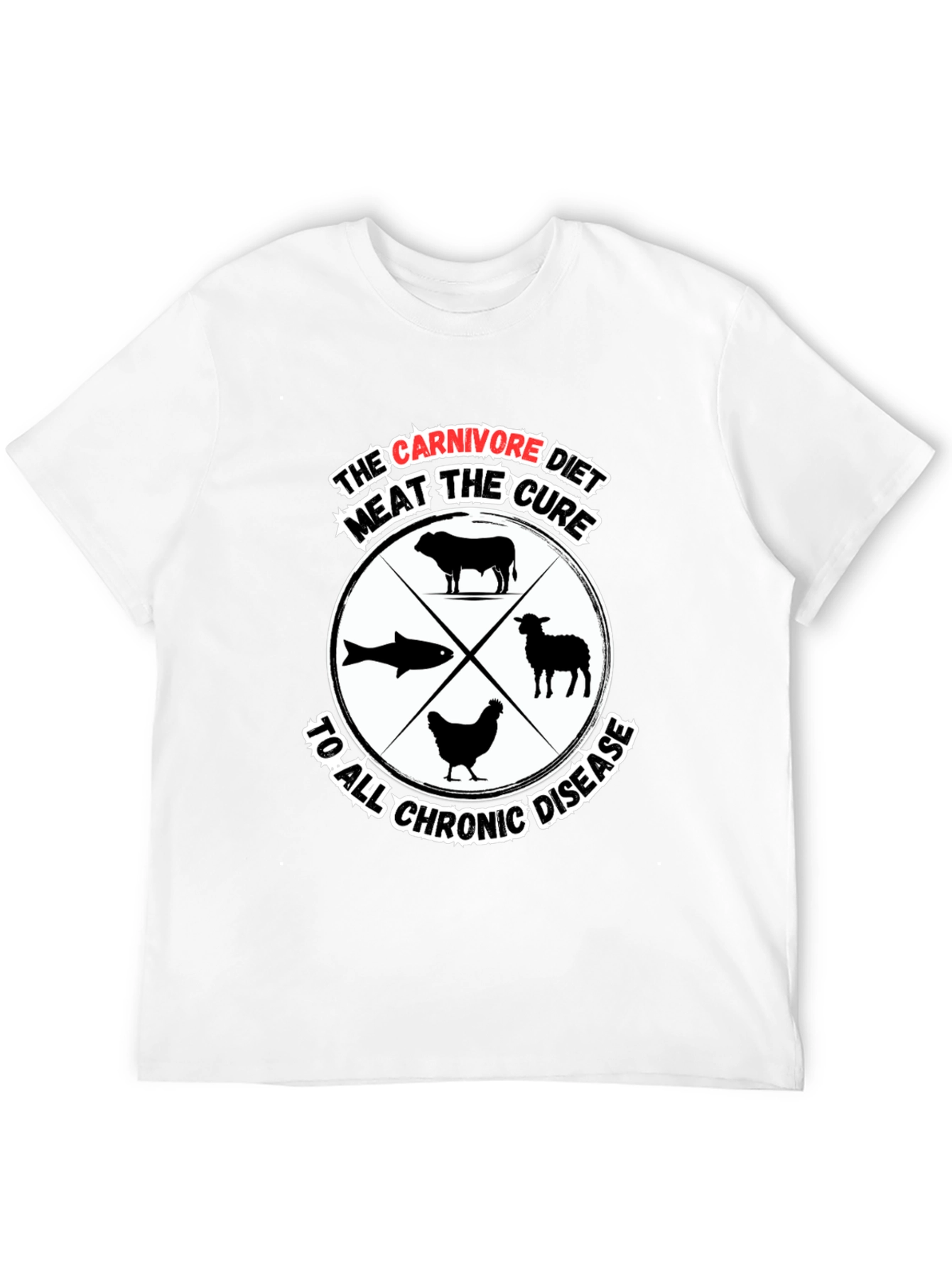 Carnivore Diet Cure Black Graphic T-Shirt