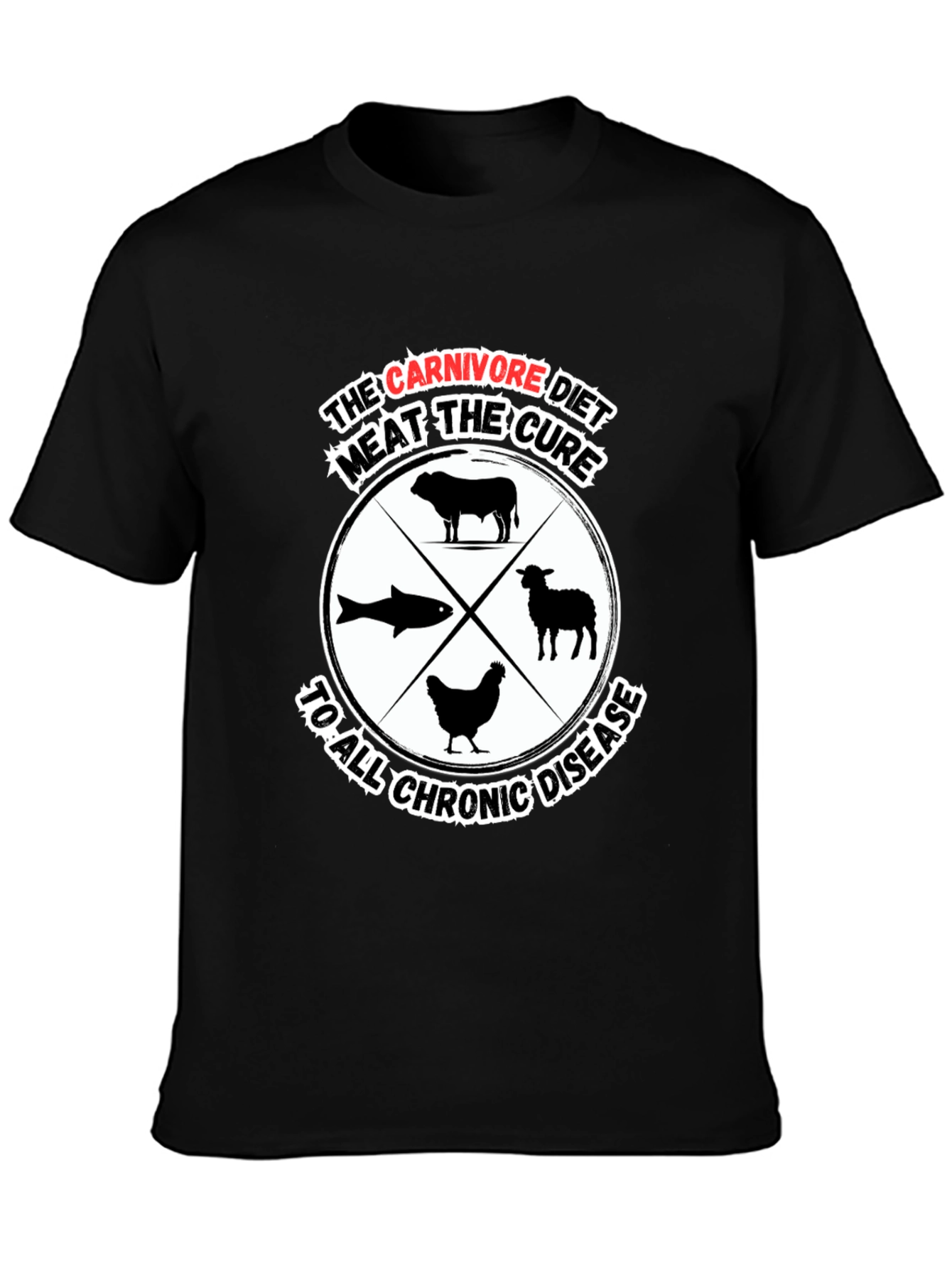 Carnivore Diet Cure Black Graphic T-Shirt