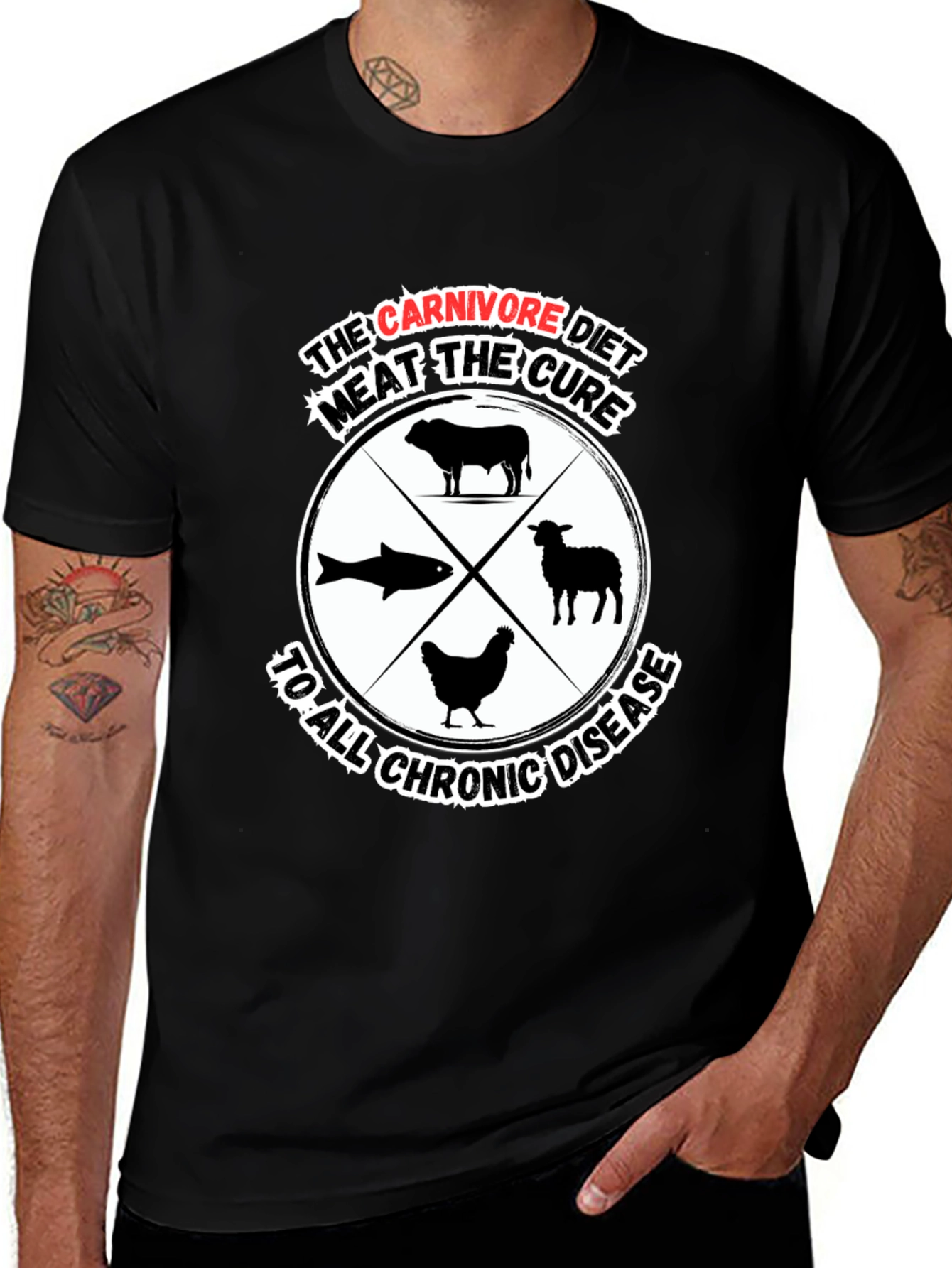 Carnivore Diet Cure Black Graphic T-Shirt