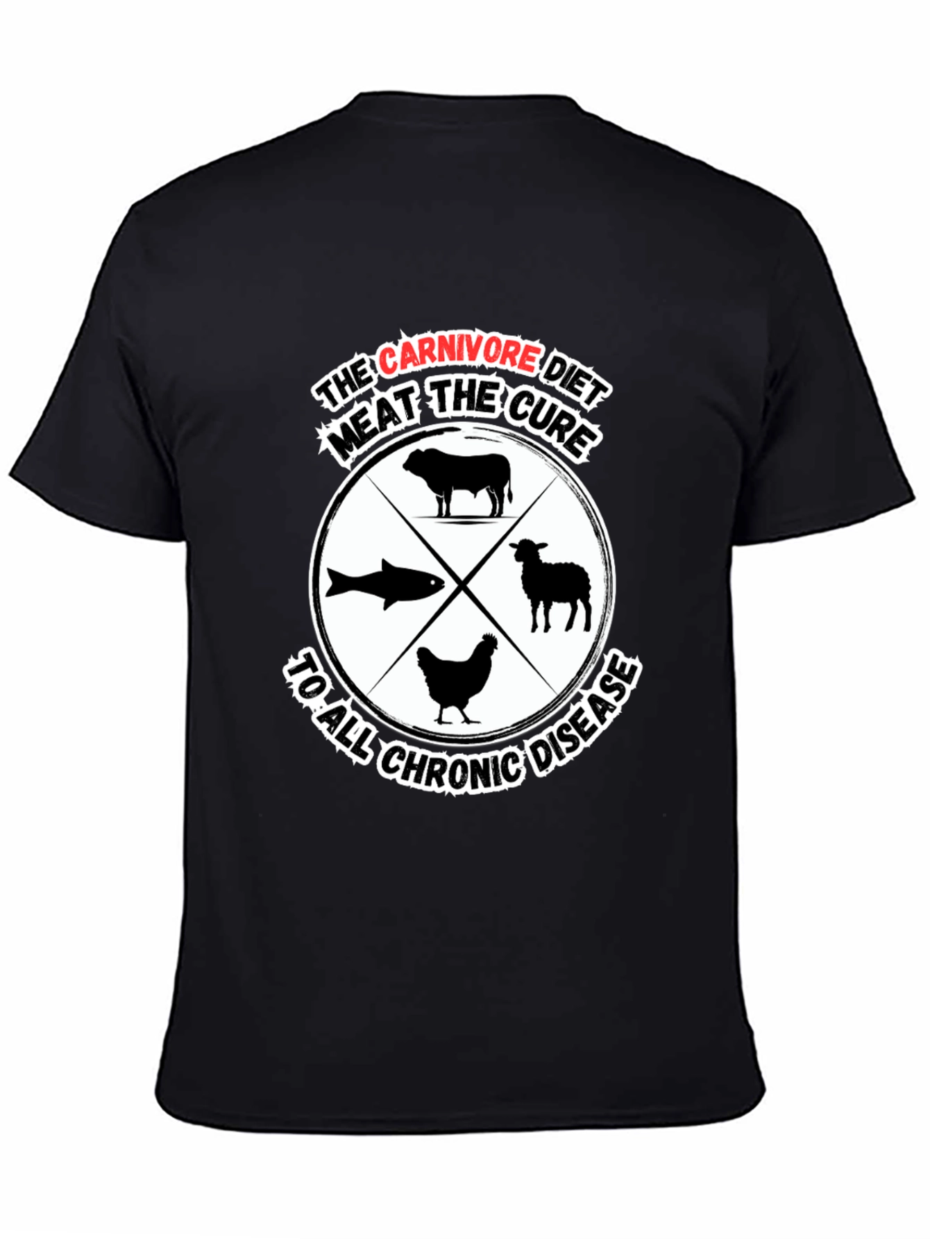 Carnivore Diet Cure Black Graphic T-Shirt