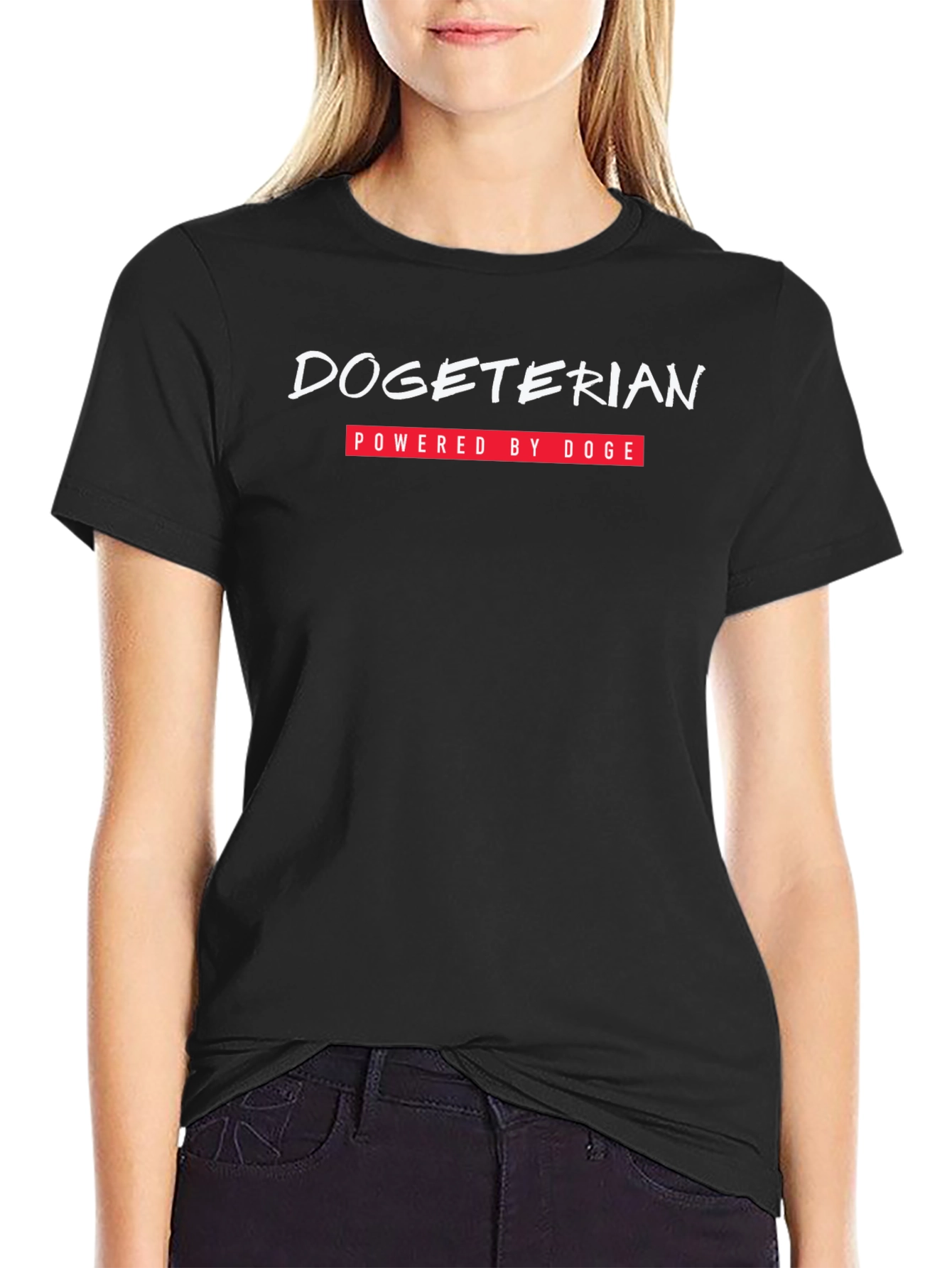 Dogeterian Powered by Doge Black T-Shirt