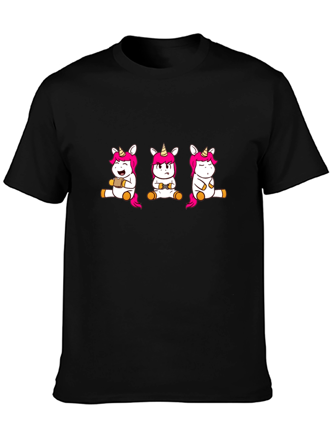 Unicorn Gamer T-Shirt - Black Cotton