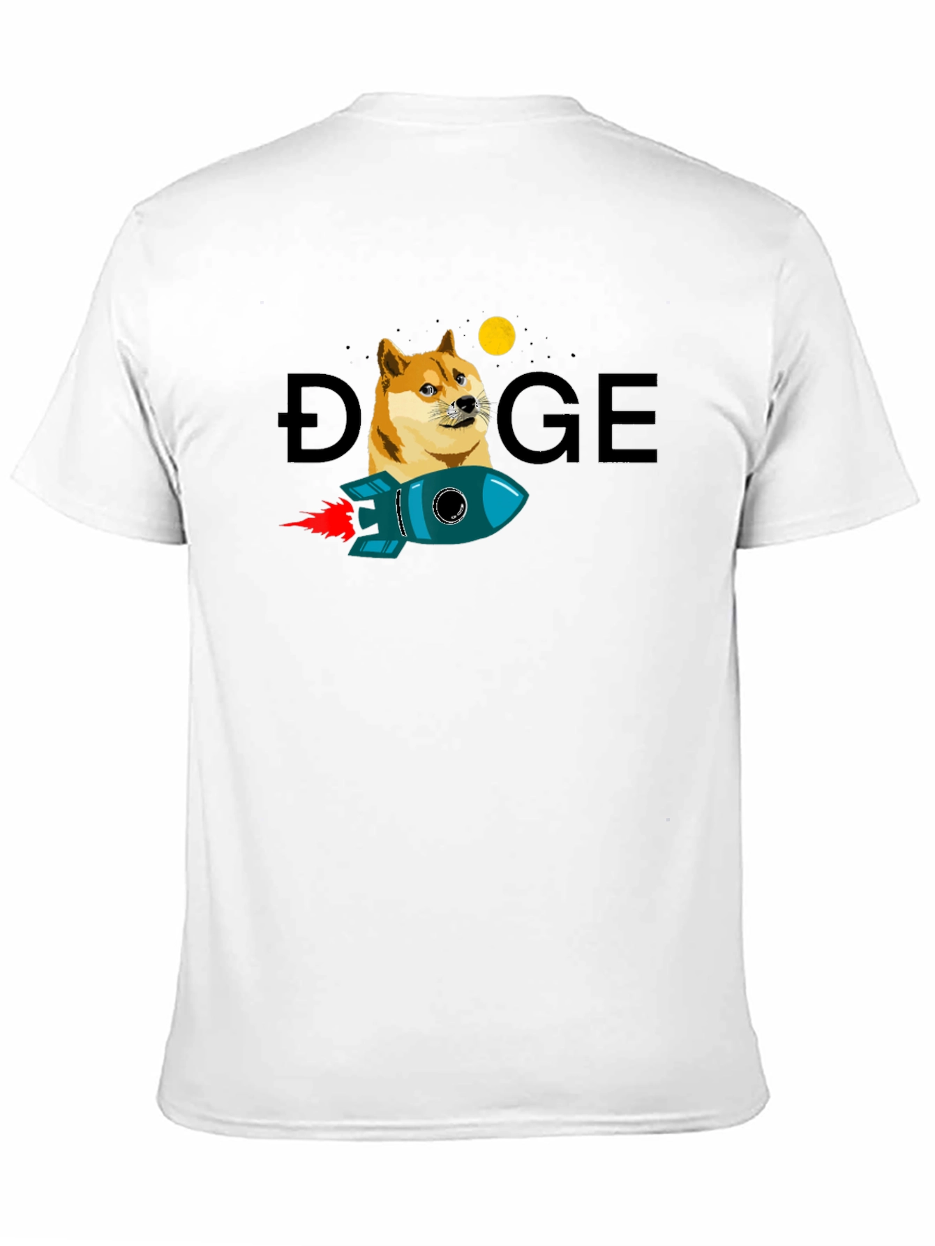 Doge to the Moon Black T-Shirt - Crypto Rocket
