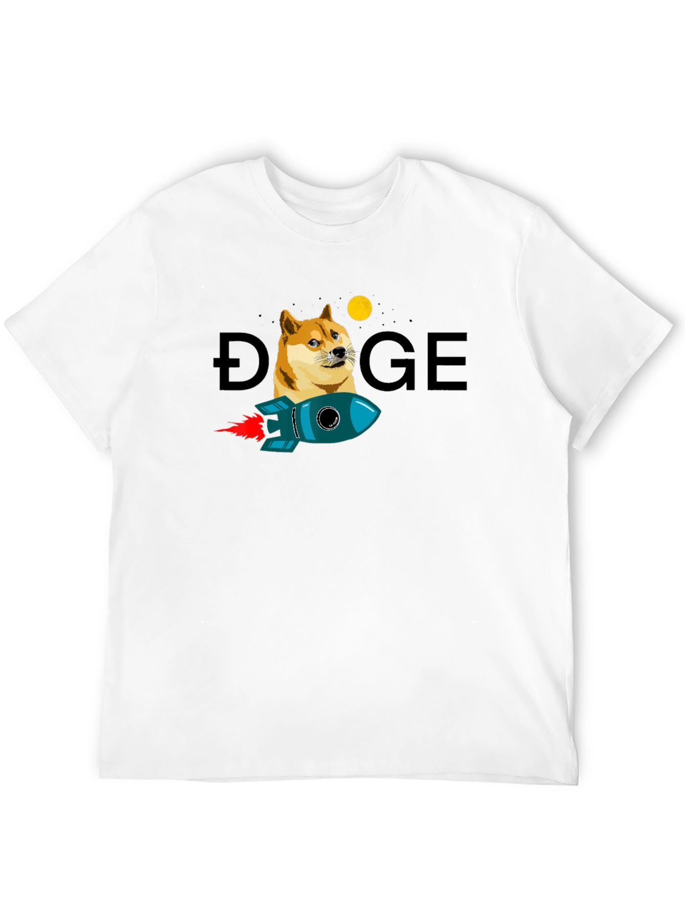 Doge to the Moon Black T-Shirt - Crypto Rocket